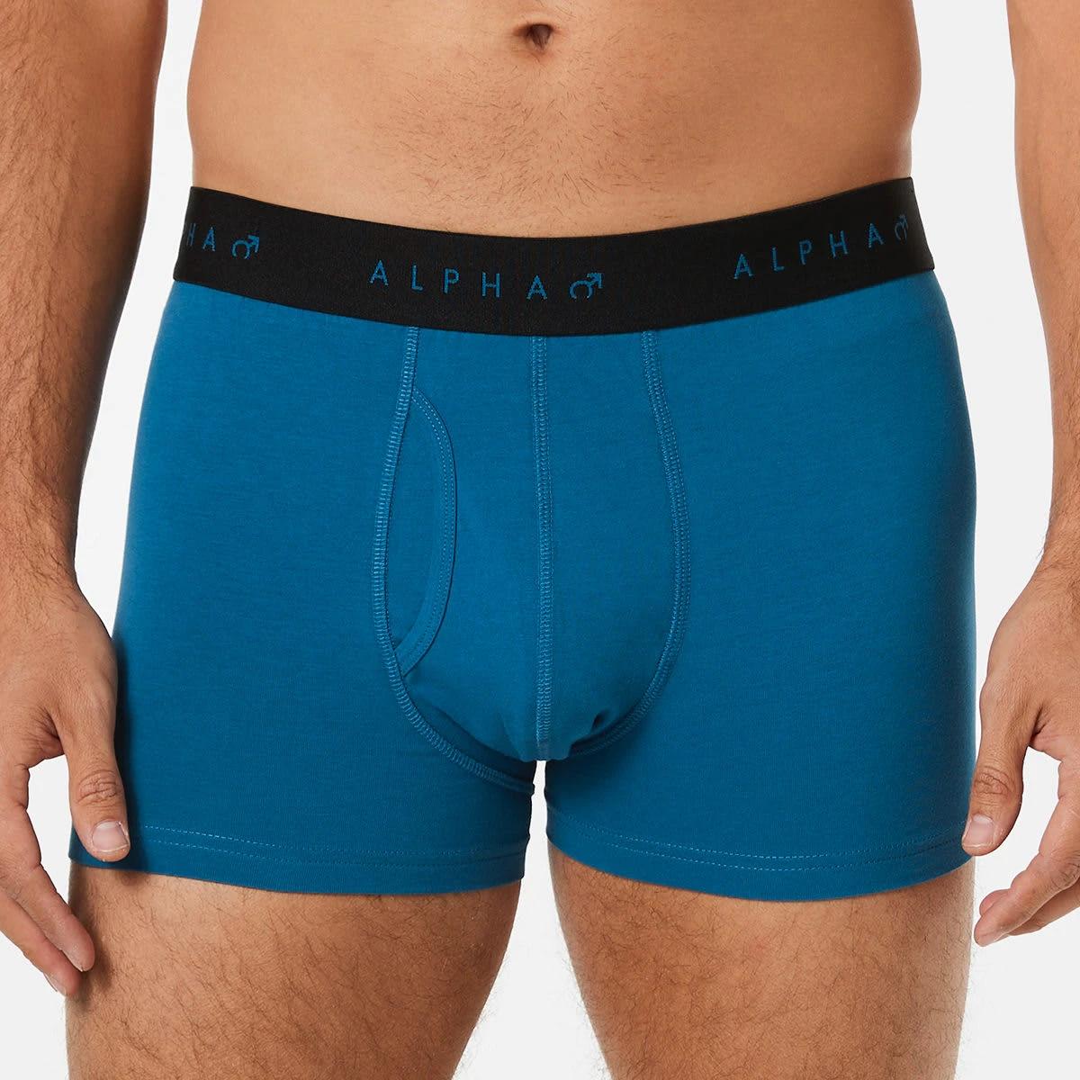4 3 Pack Fly Front Plain Trunks Blues, 4 of 8