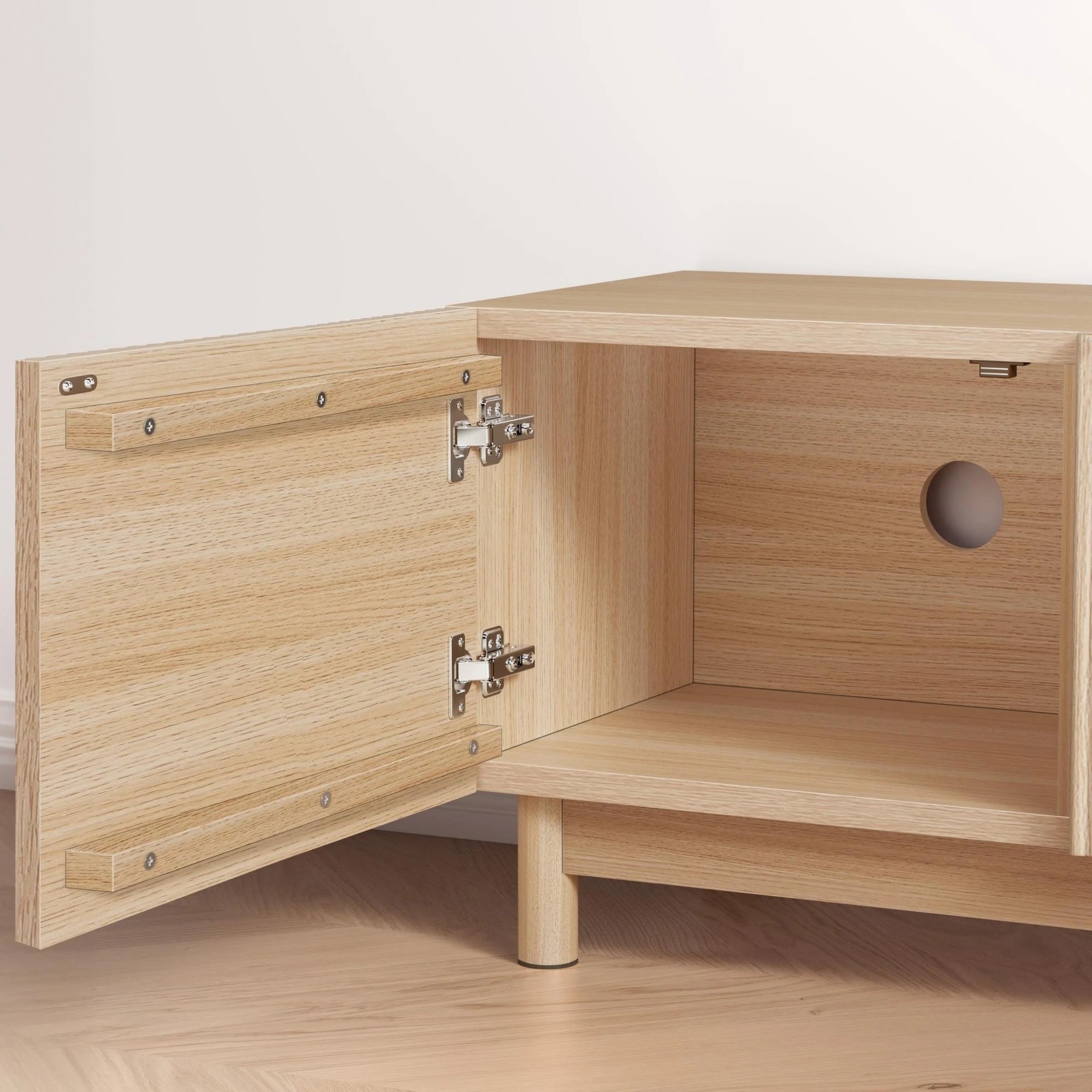 3 Alfordson Entertainment Unit TV Cabinet Stand 180cm Storage Shelves - Wood, 3 of 10