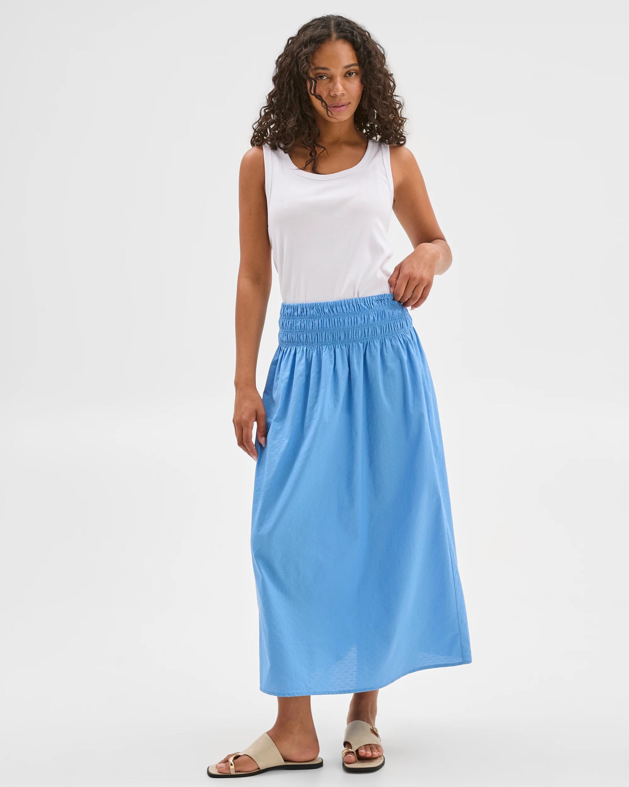 4 Target Resort Shirred Waist Skirt BLUE, 4 of 5