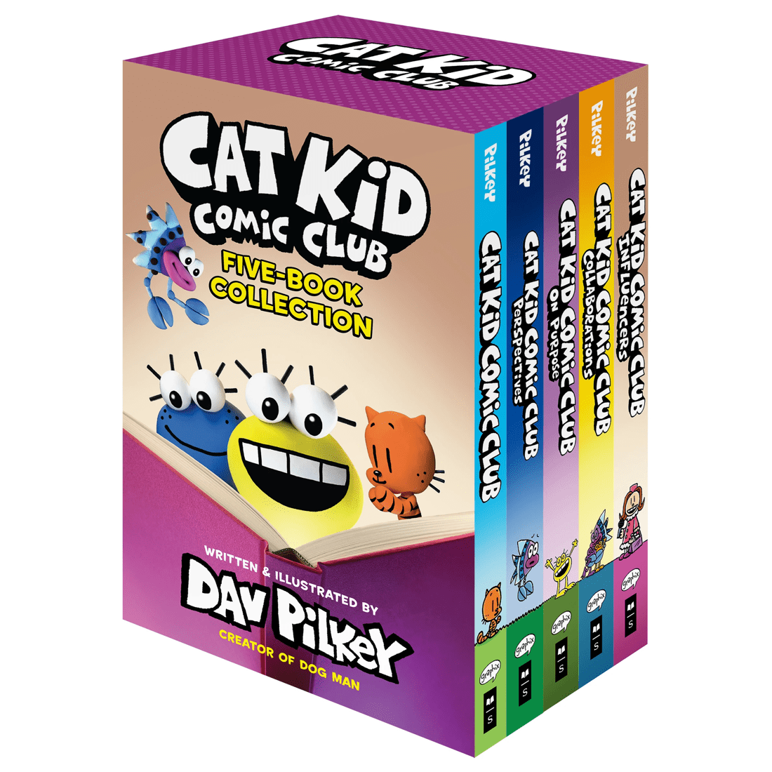 1 Cat Kid Comic Club: Five-Book Collection by Dav Pilkey - Book, 1 of 2