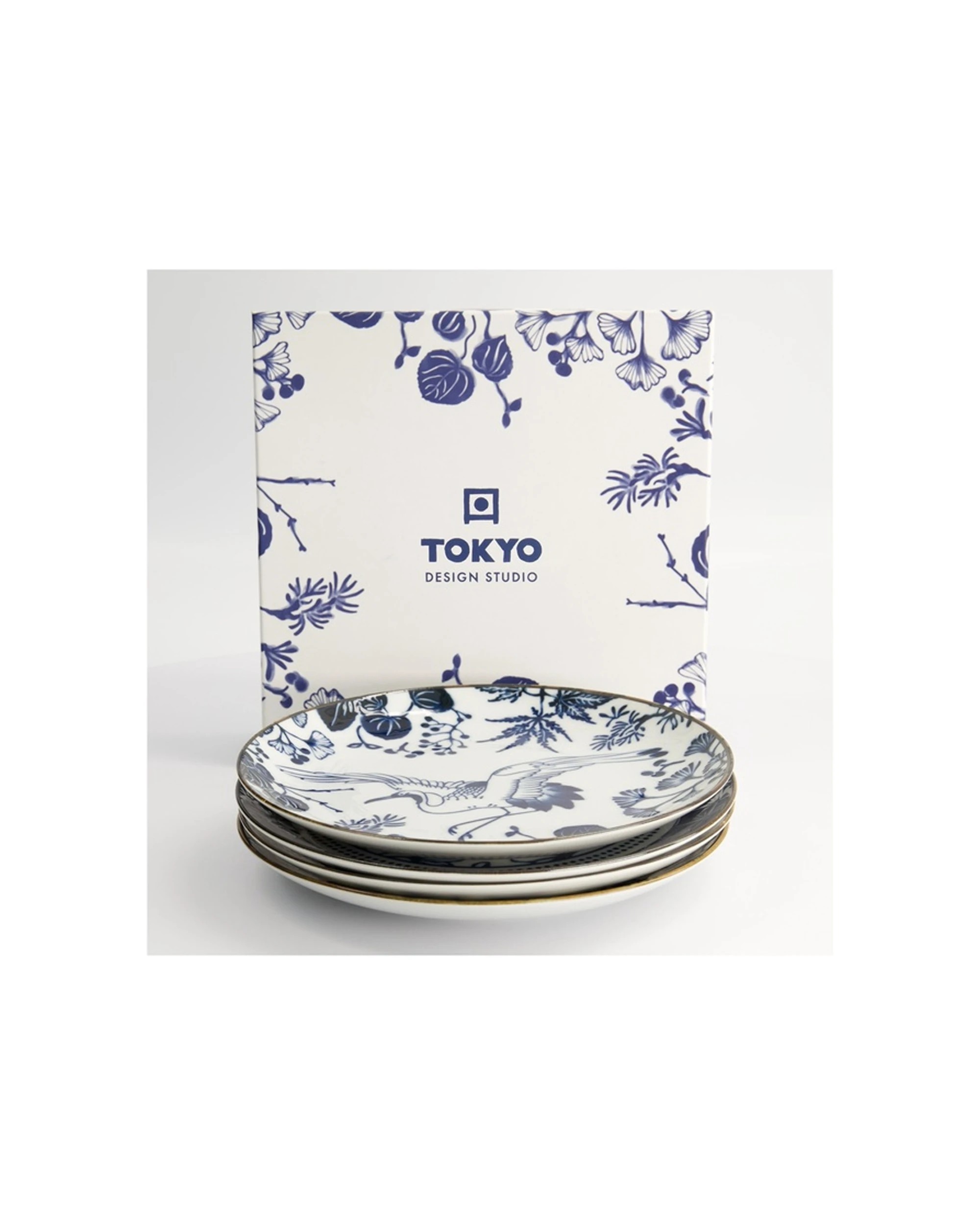 2 Tokyo Design 4pc Studio Flora Japonica Plate Set 20cm Mixed, 2 of 5