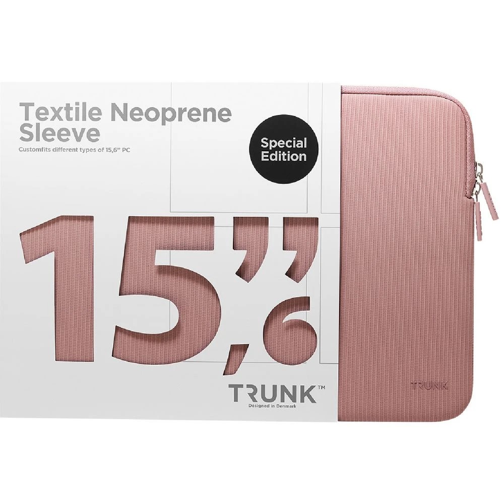 1 Trunk 15" Ribbed Velvet Laptop Sleeve Warm Rose, 1 of 3