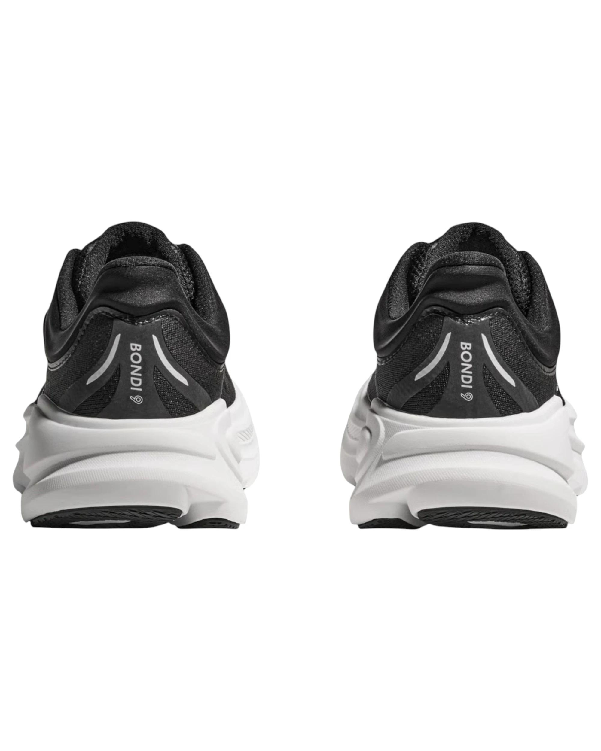 6 Hoka Womens Bondi 9 Athletic Running Shoes BLACK/WHITE, 6 of 8