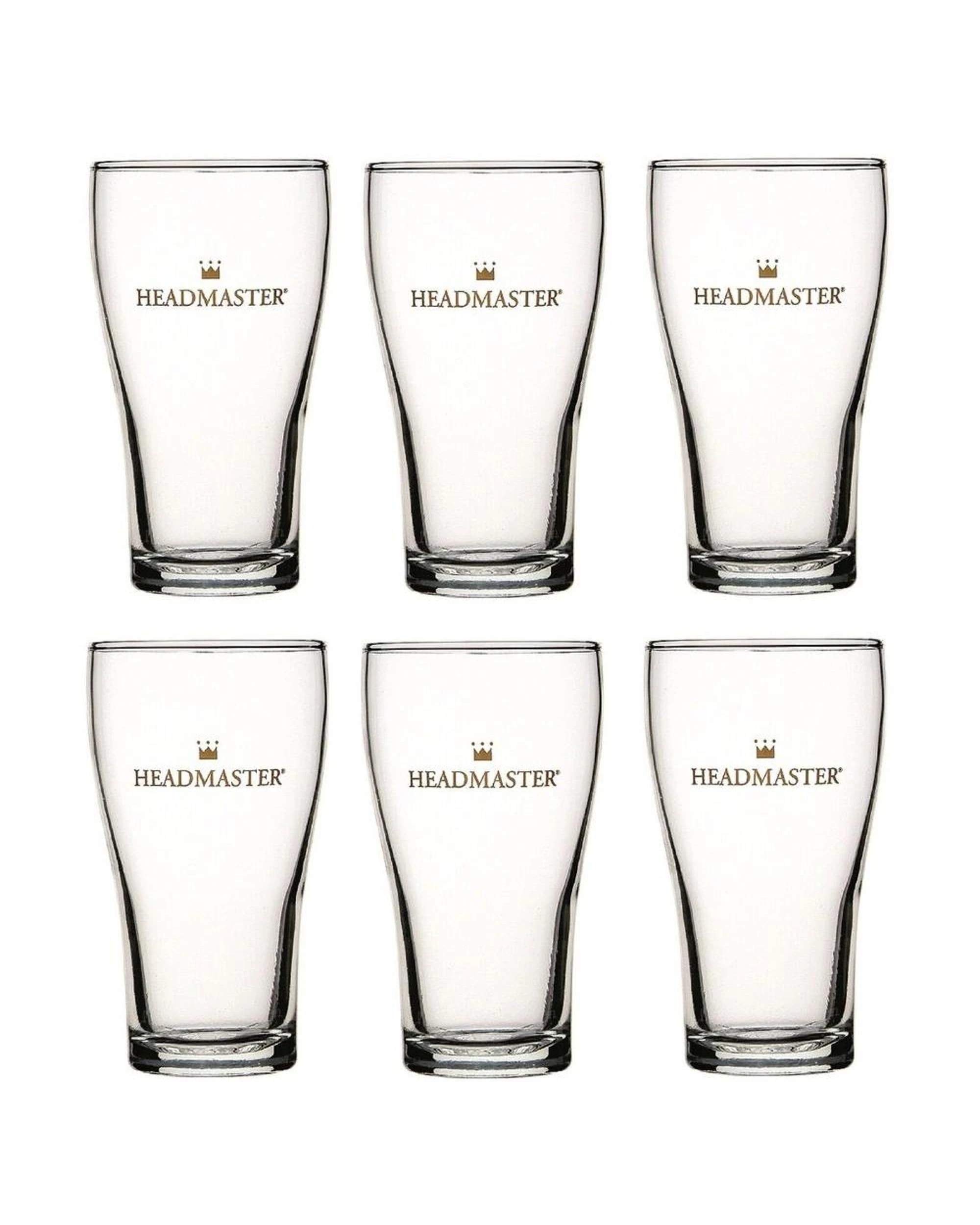 1 Crown Nucleated Headmaster Beer Conical Glasses 425ml Set of 6, 1 of 3