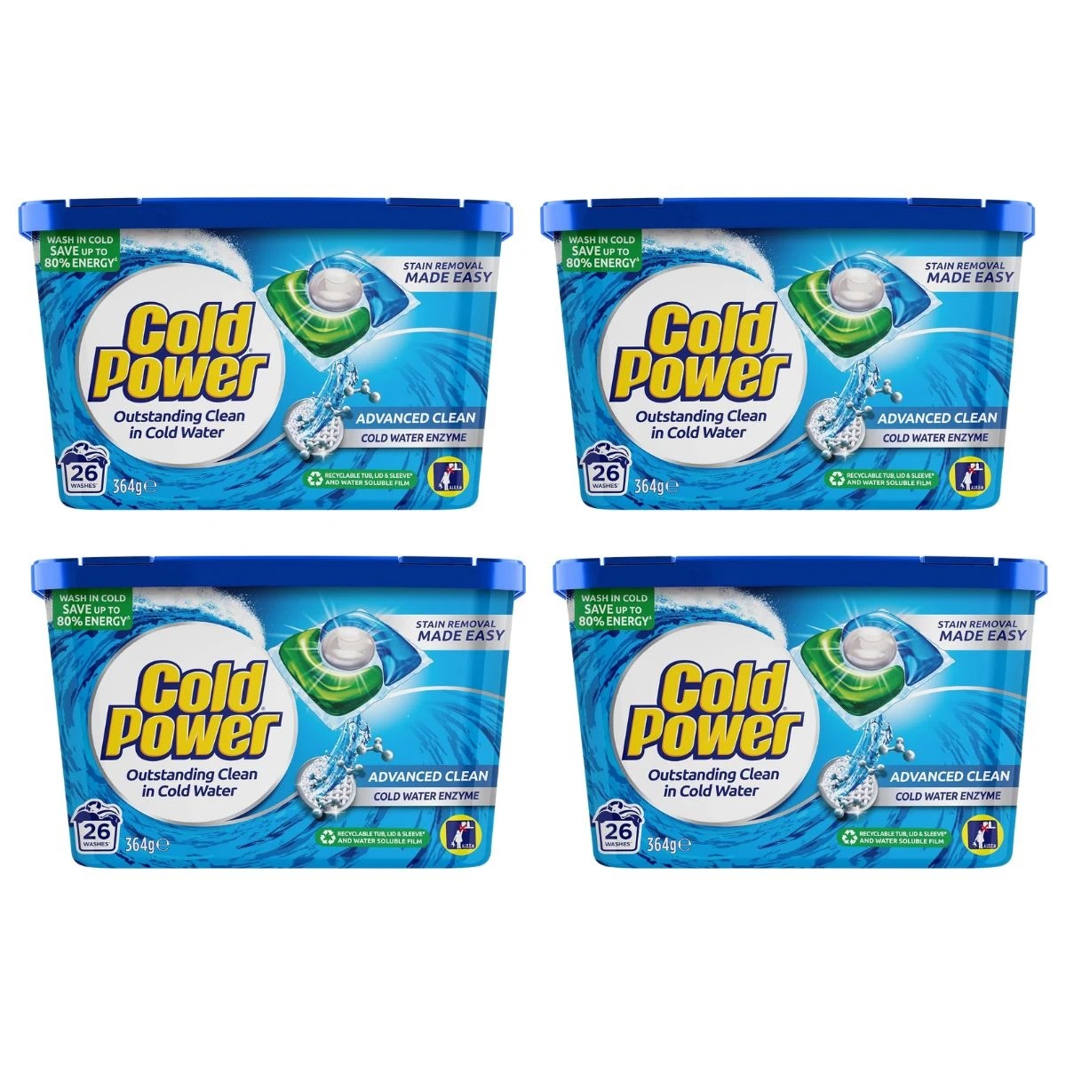 1 COLD POWER PK26 LAUNDRY CAPSULES ADVANCEDx4, 1 of 1
