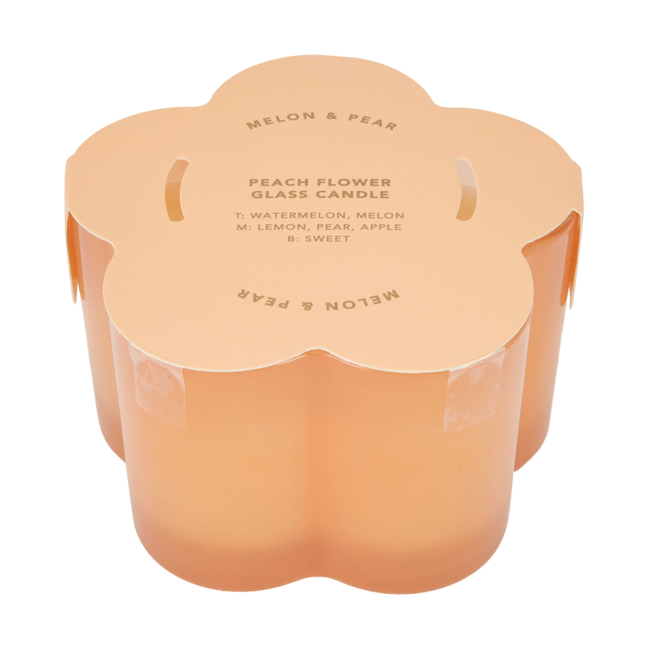 4 Peach Flower Glass Candle, 4 of 4