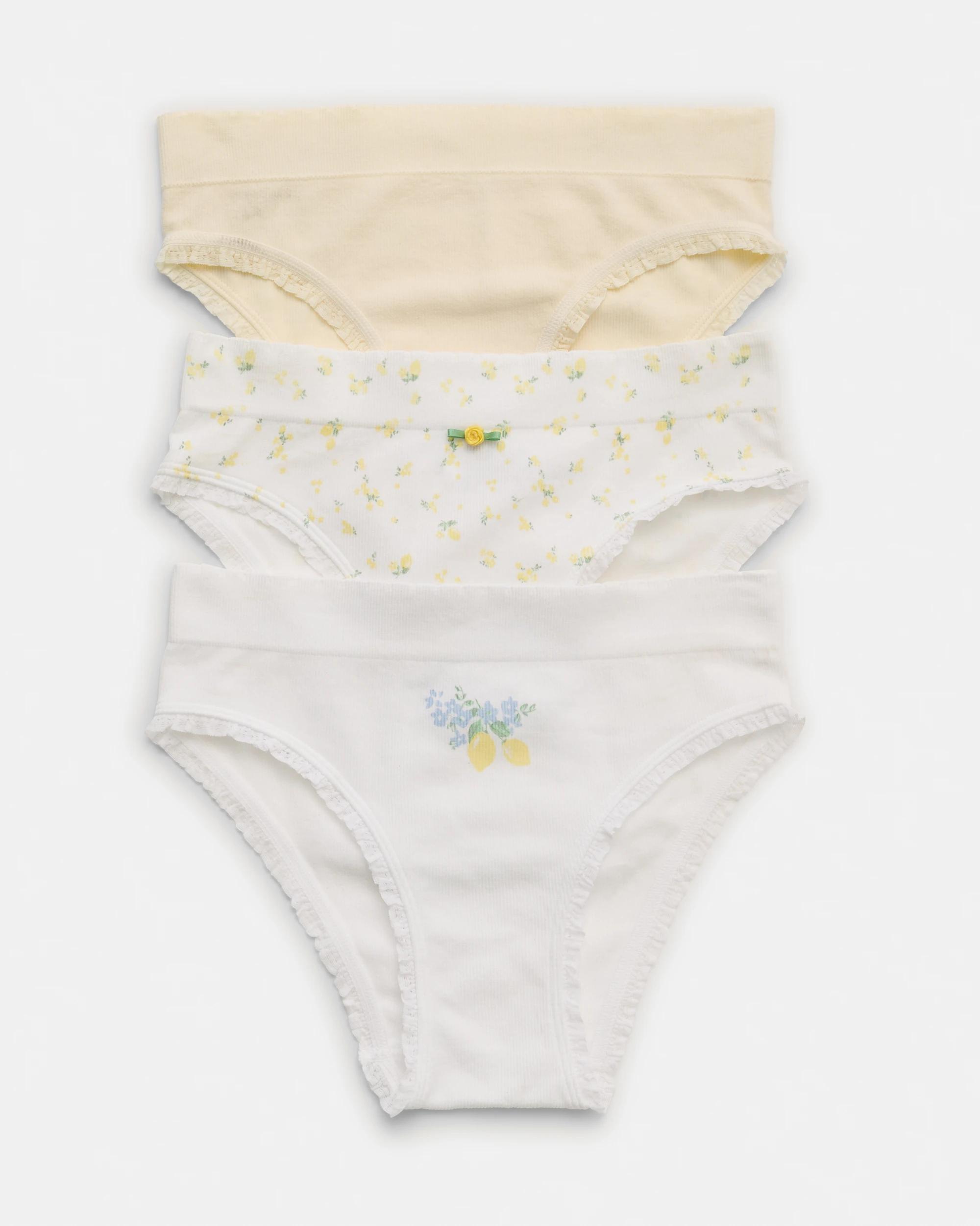 1 3 Pack Seamfree Rib Bikini Briefs Lemoncello, 1 of 10