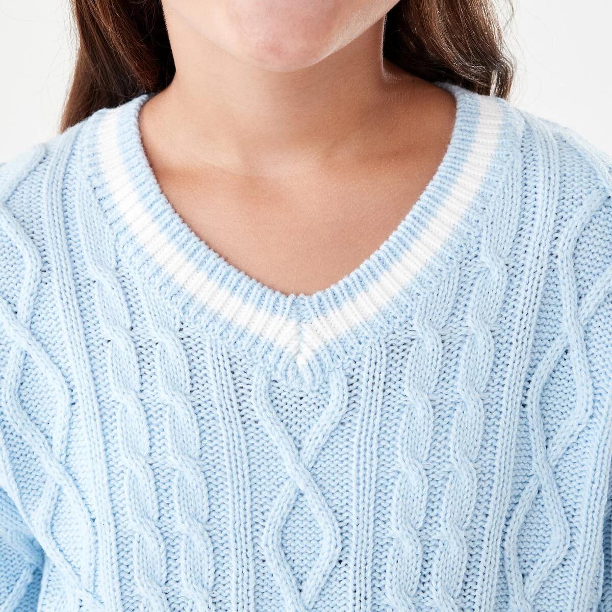 4 Cable Knit Jumper Doll Blue, 4 of 9
