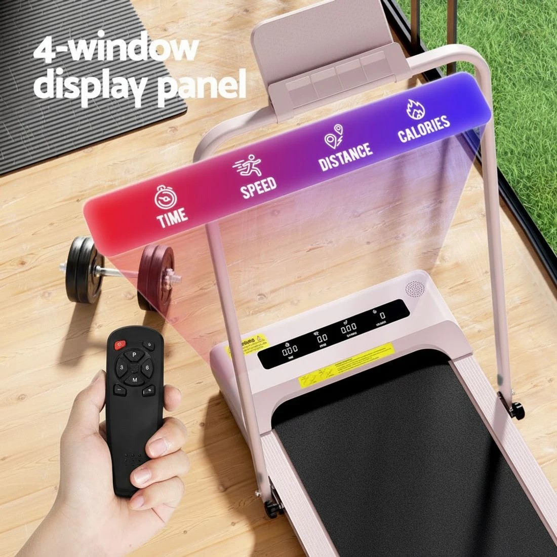 7 Everfit Treadmill Electric Walking Pad Incline Under Desk 380mm - Pink, 7 of 10