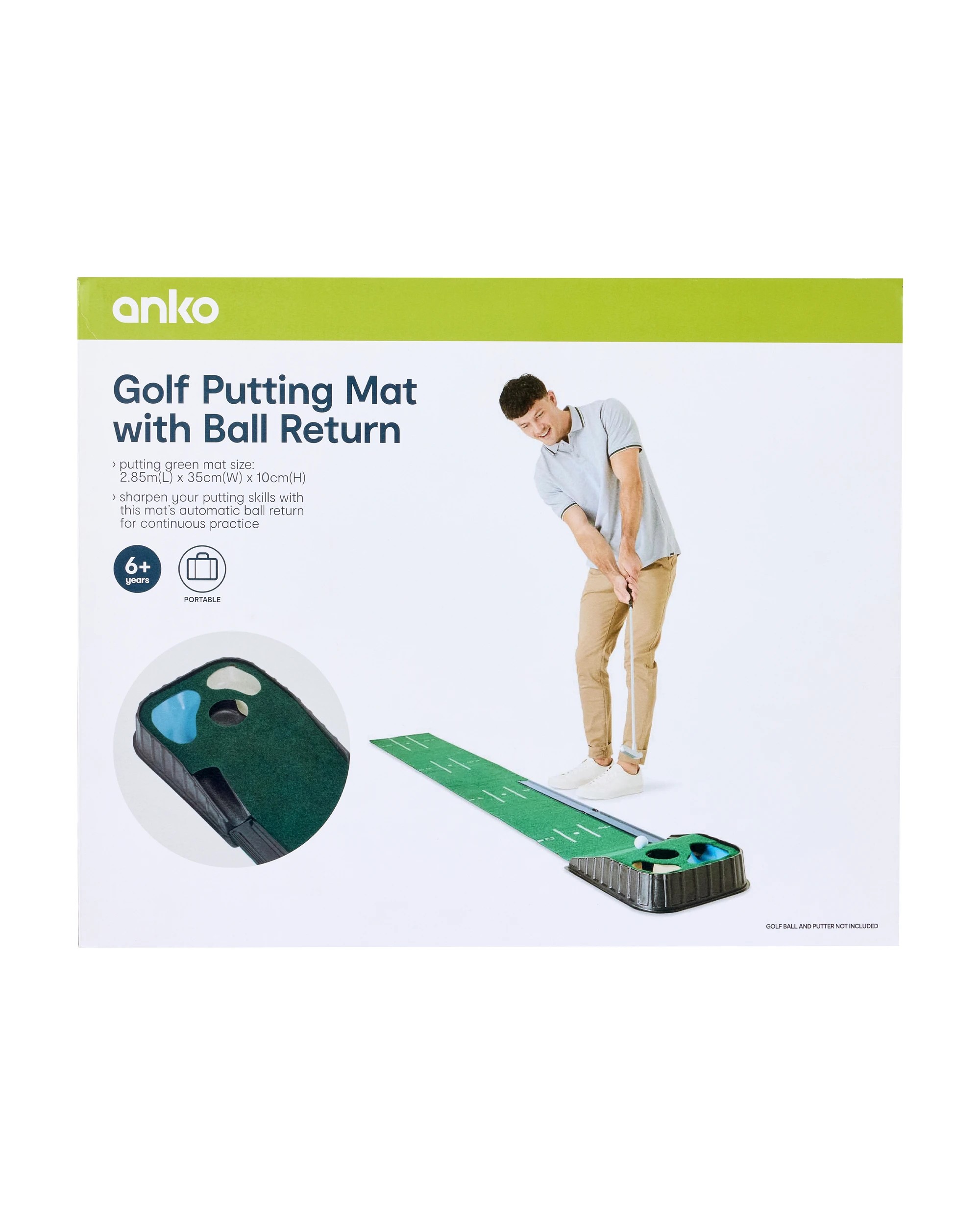 8 Golf Putting Mat with Ball Return, 8 of 8