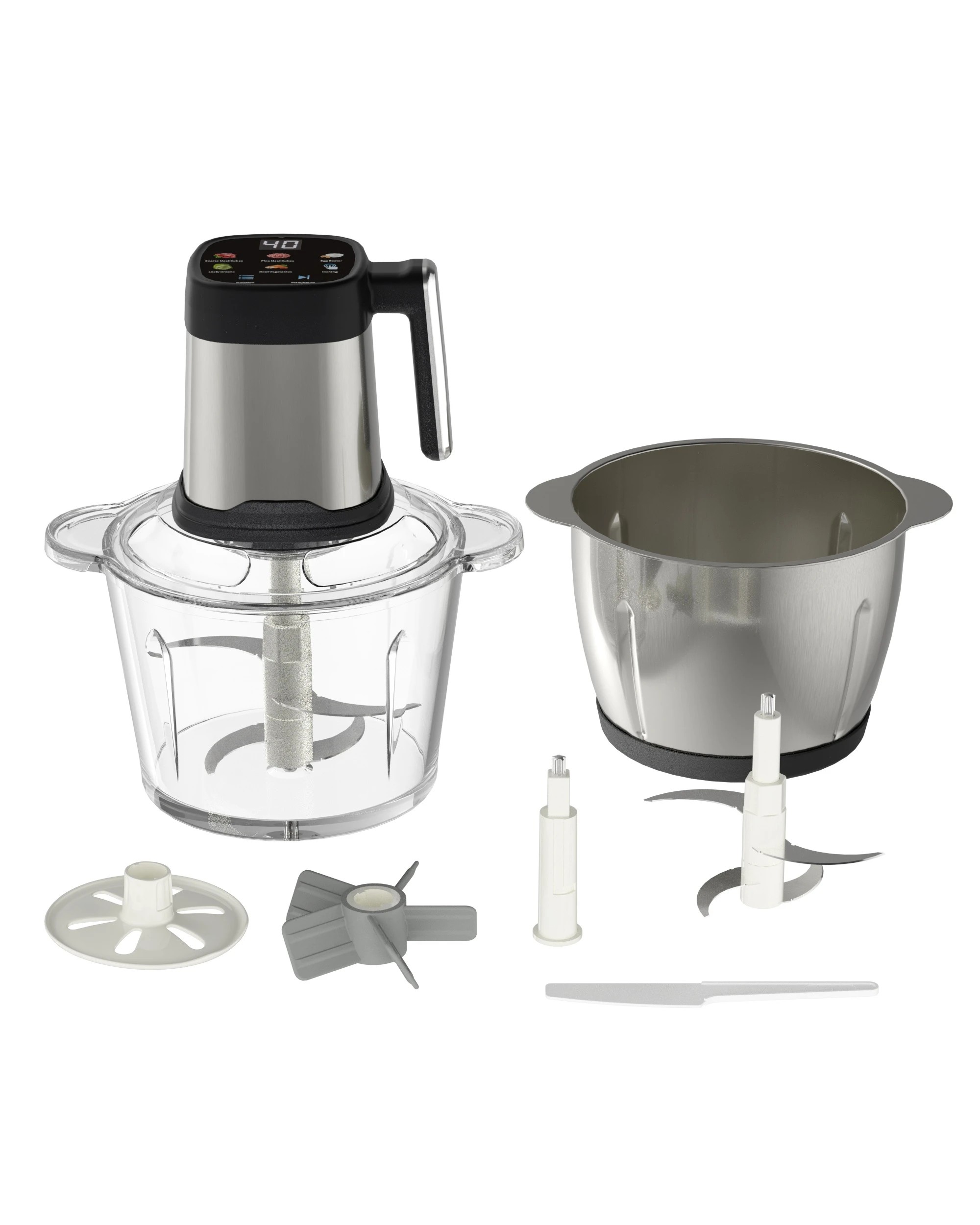 1 Yopower 6L(3L+3L) Touch Screen Food Processor - Black, 1 of 3
