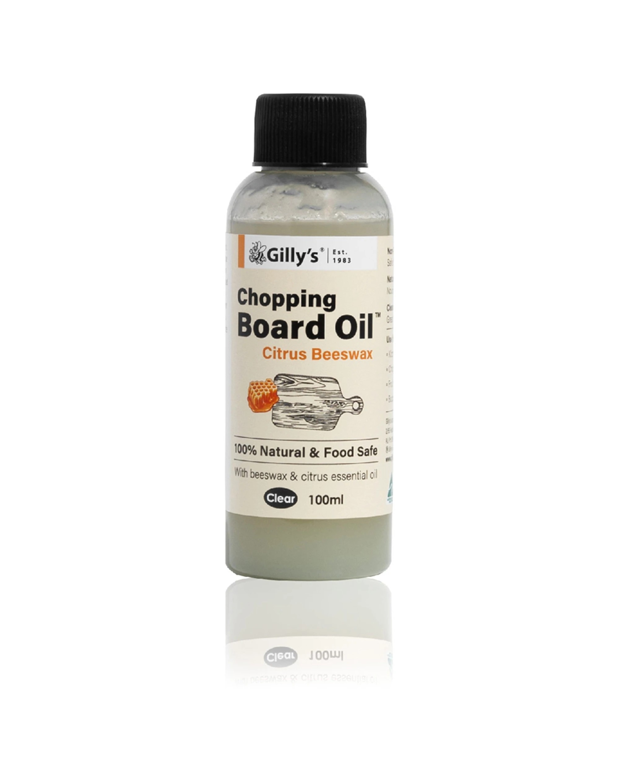 2 Gillys 2PC Chopping Board Oil Food Safe Beeswax 100mL Bottle for Kitchen Timber - Citrus, 2 of 2