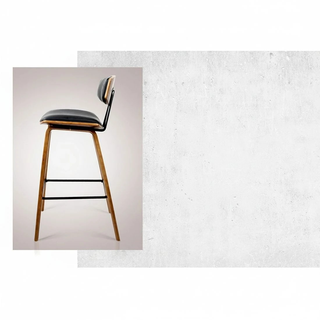 3 Artiss 2x Bar Stools Leather Padded w/Backrest - Black, 3 of 8