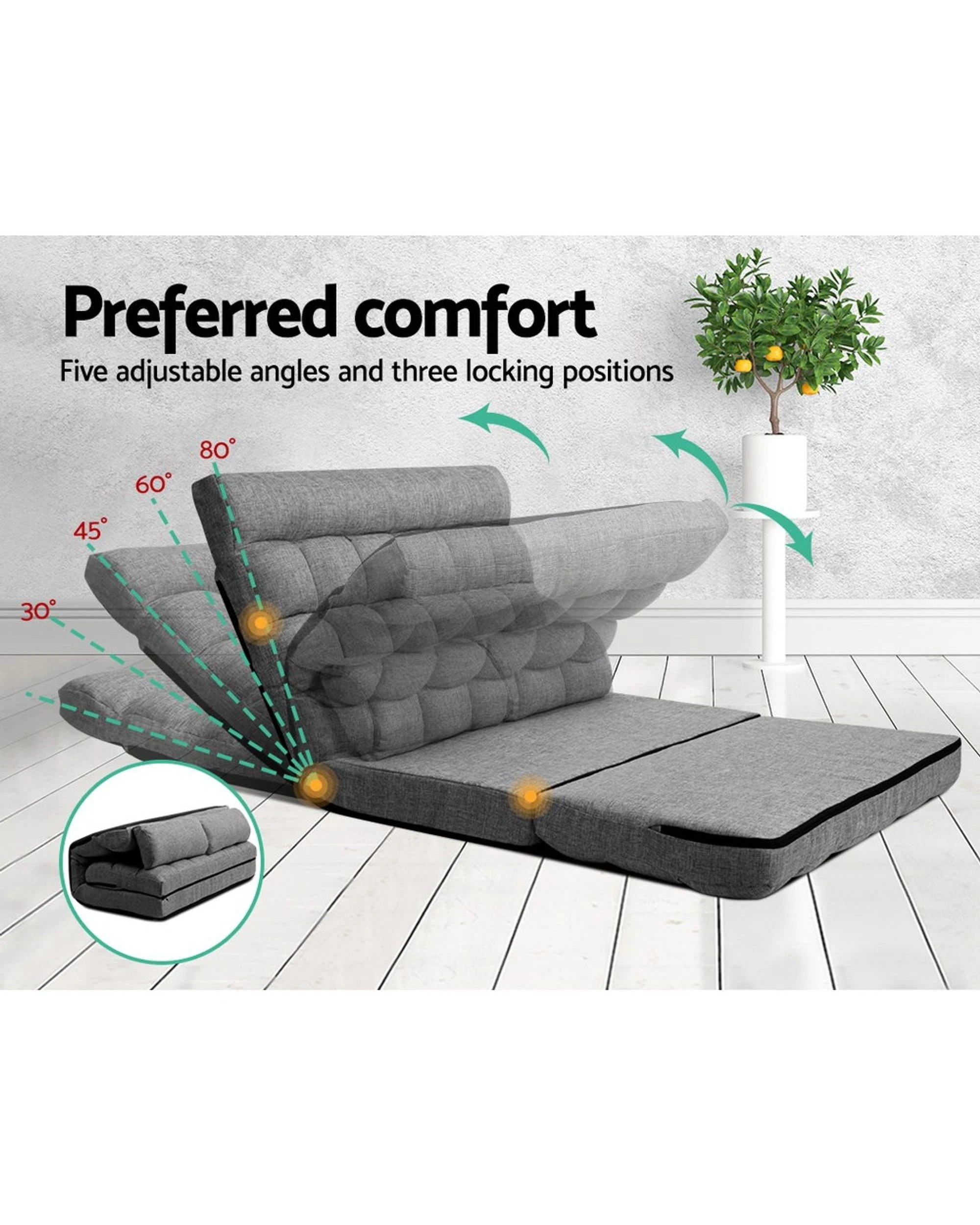 3 Artiss Lounge Sofa Bed 2-seater
 - Grey, 3 of 3