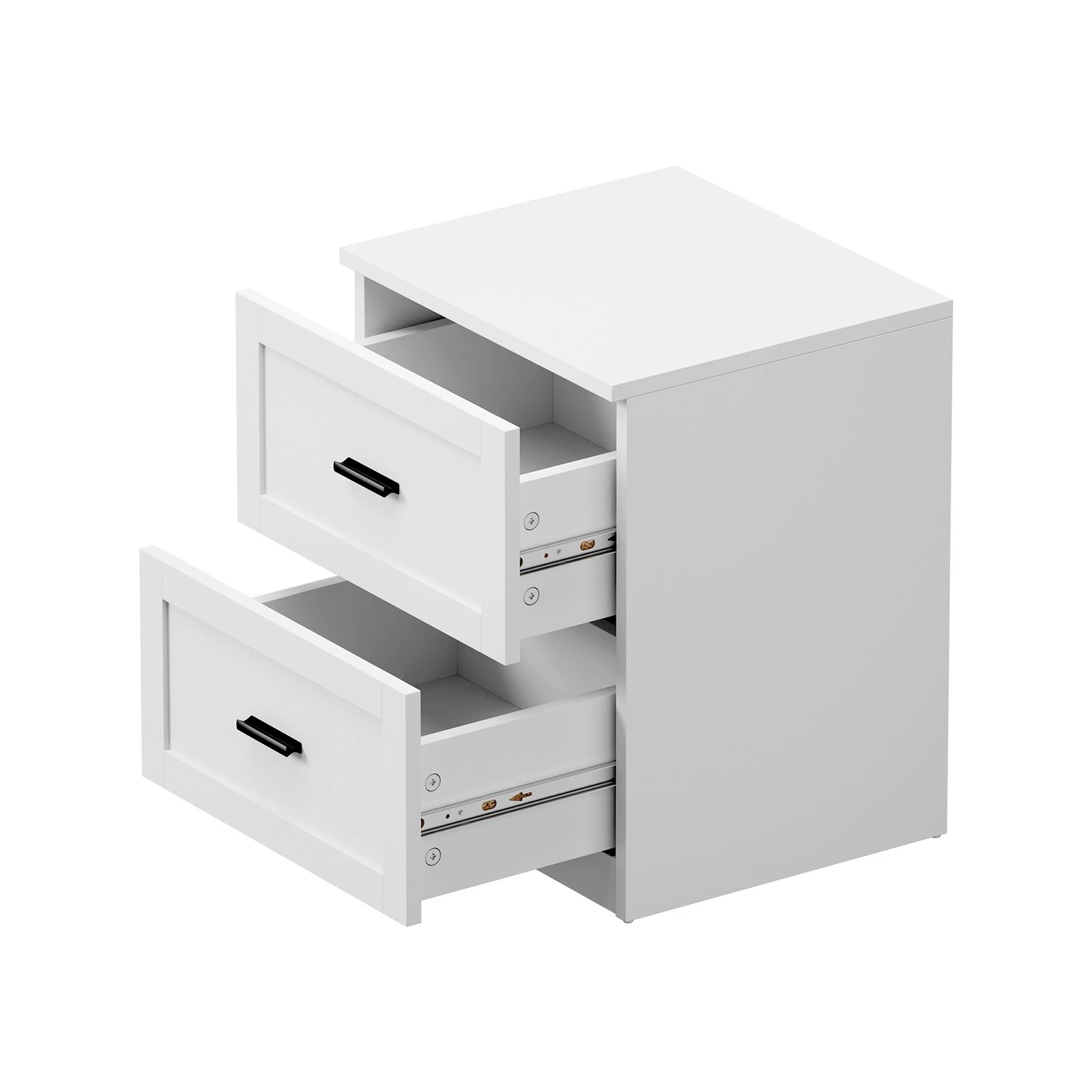 8 Oikiture 2pc Bedside Table 2 Drawers Nightstand Cabinet End Table - White, 8 of 9