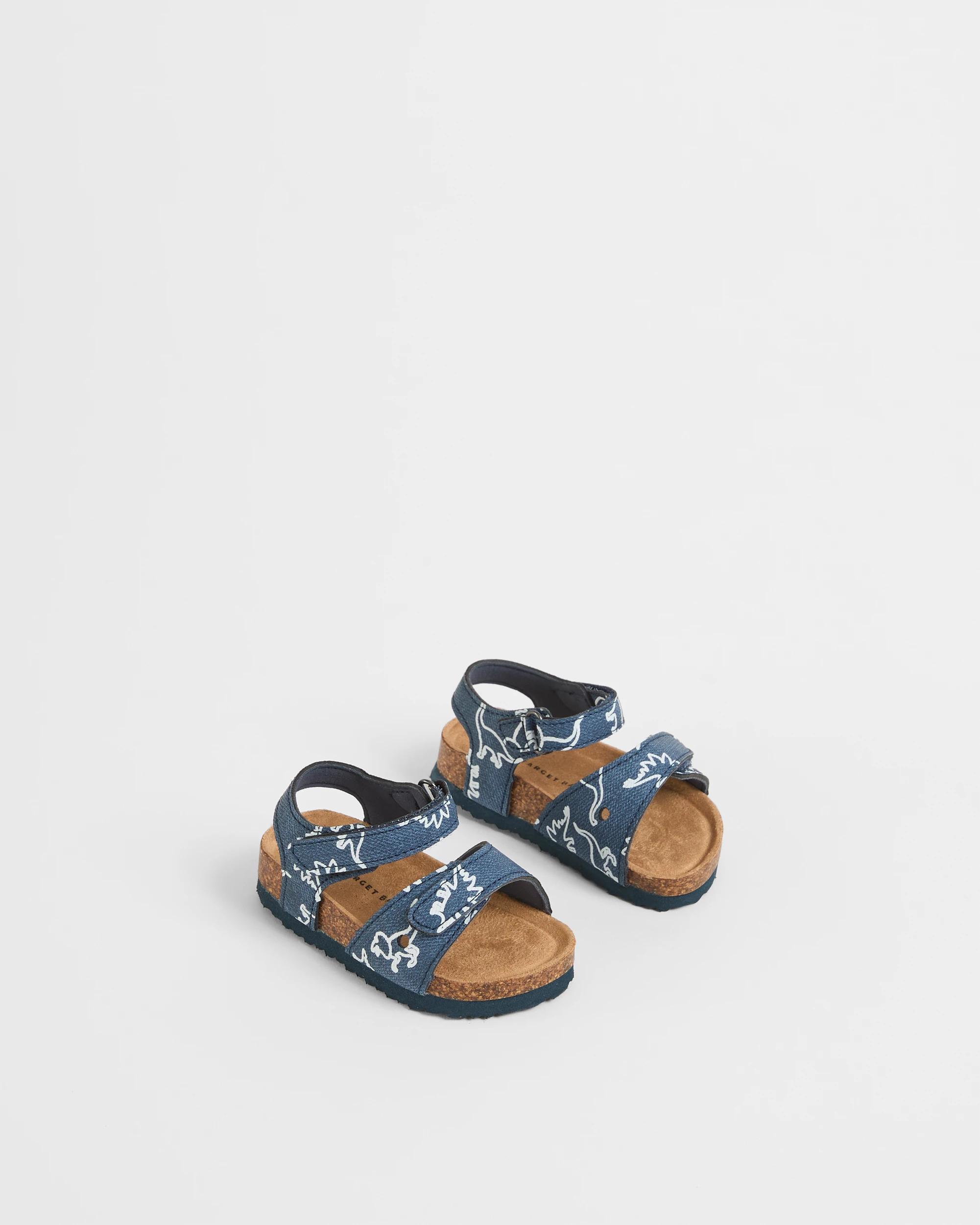 2 Target Baby First Walker Moulded Cork Slingback Sandals NAVY DINO, 2 of 3