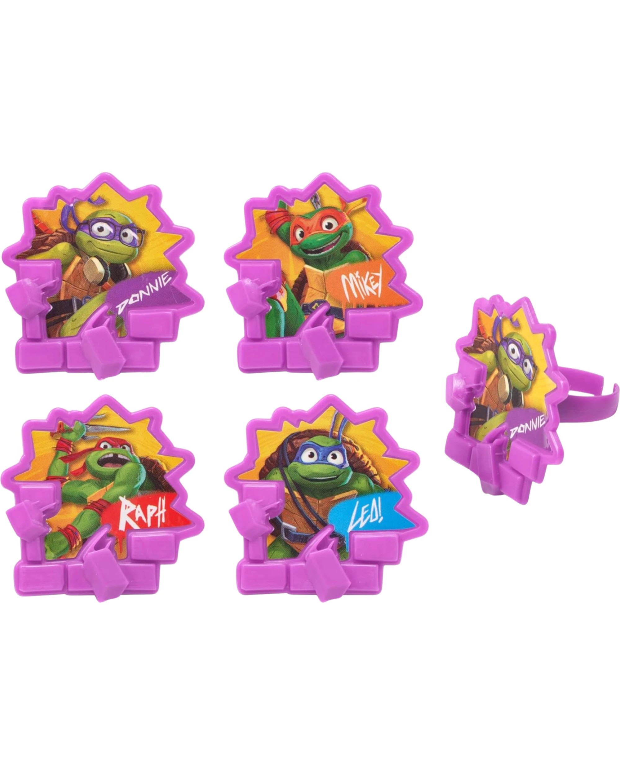 3 DecoPac Teenage Mutant Ninja Turtles Turtle Power Cupcake Rings Pack of 12, 3 of 3