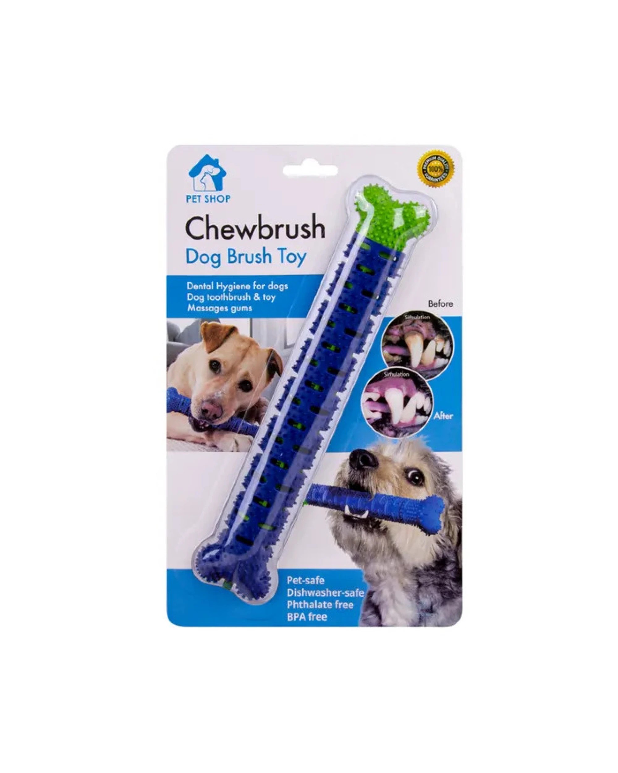 2 BR Pets Pet Love Dog Toothbrush Bone Shape Chew Toy, 2 of 3