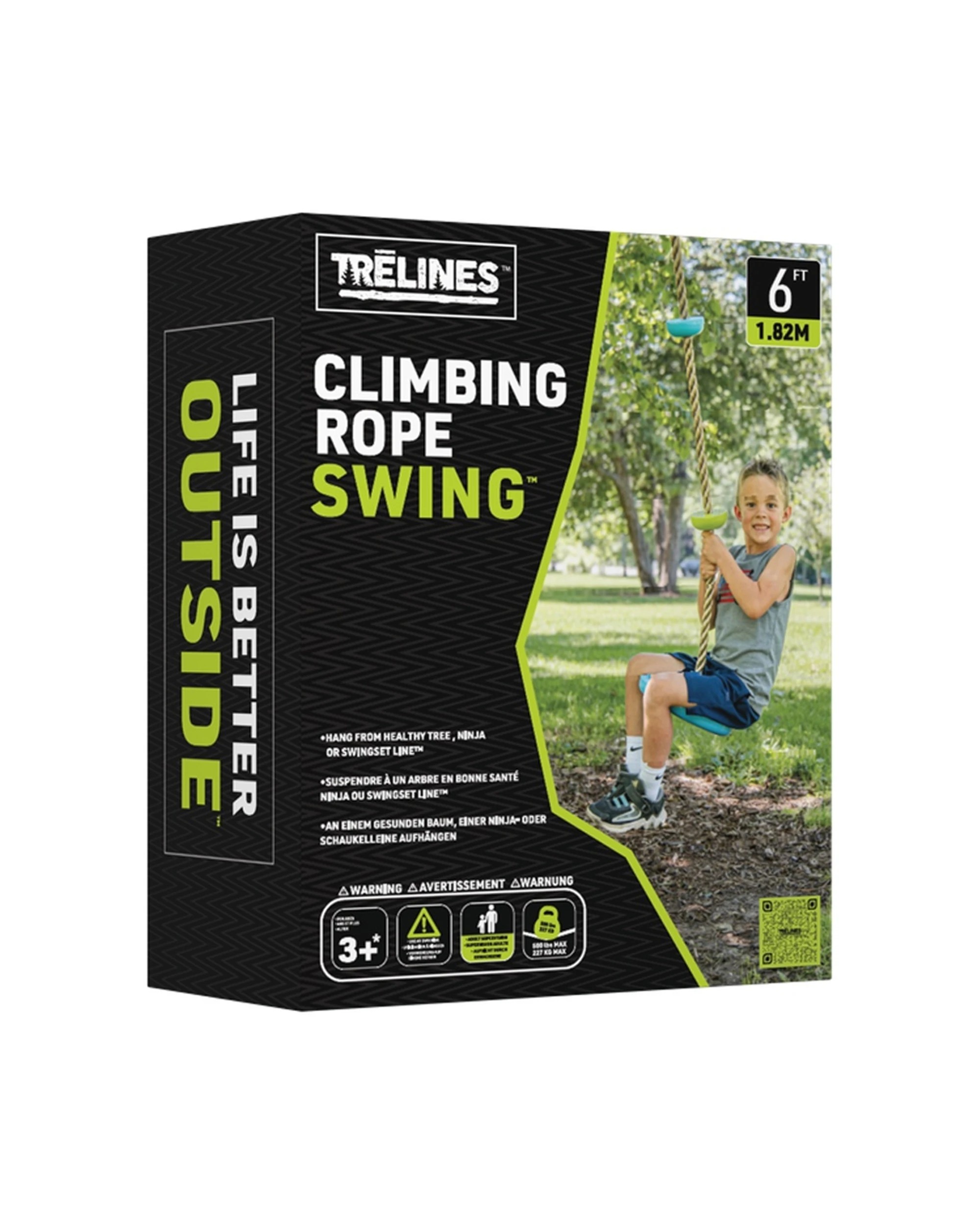 2 Trelines Climbing Rope Swing Combo Sturdy Base Activity 1.8m - Multi, 2 of 4