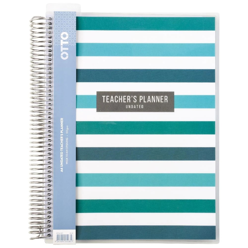 1 Otto A4 Teachers' Undated Planner Teal, 1 of 10
