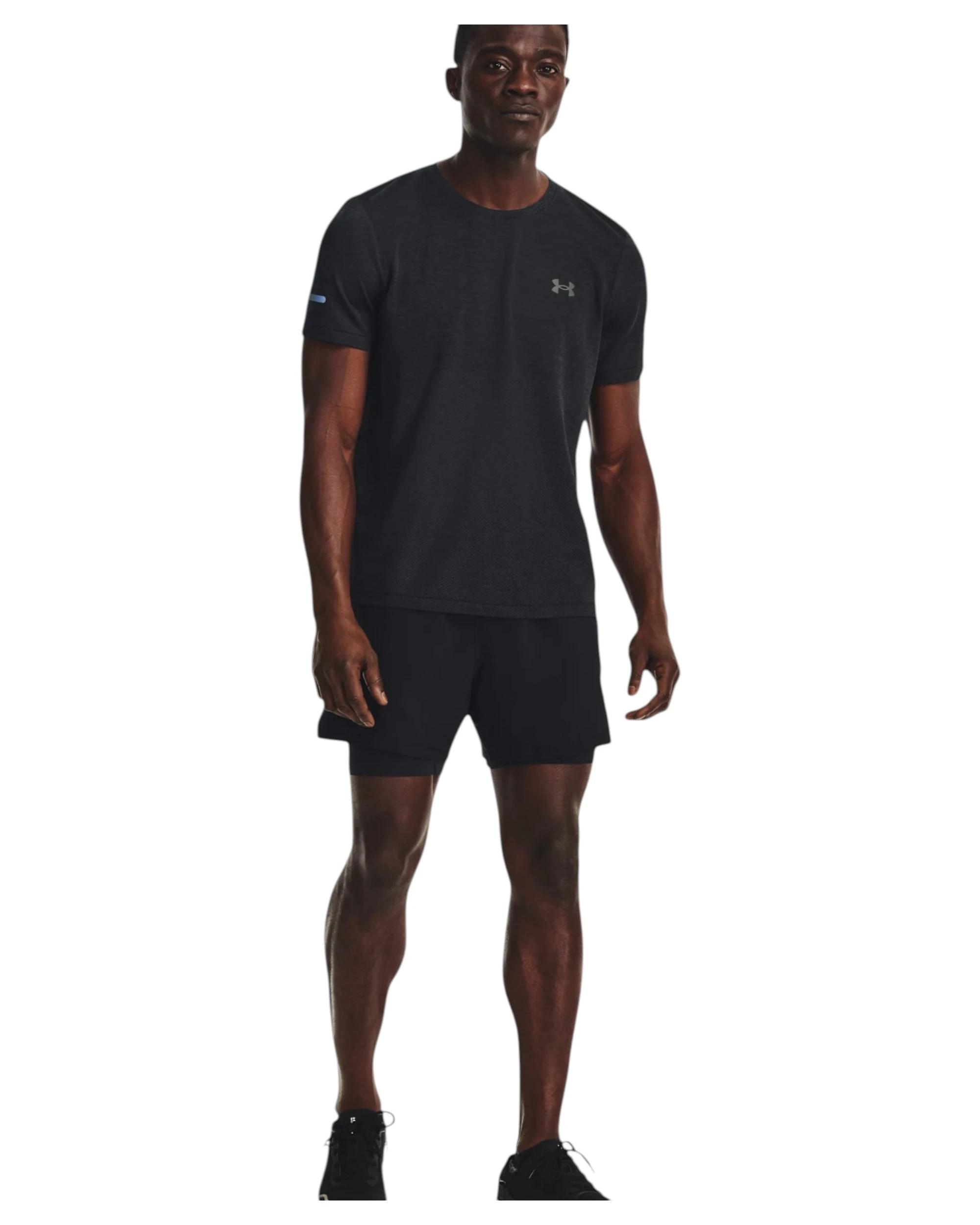 4 Under Armour Mens Black Seamless Stride Short Sleeve BLACK, 4 of 6
