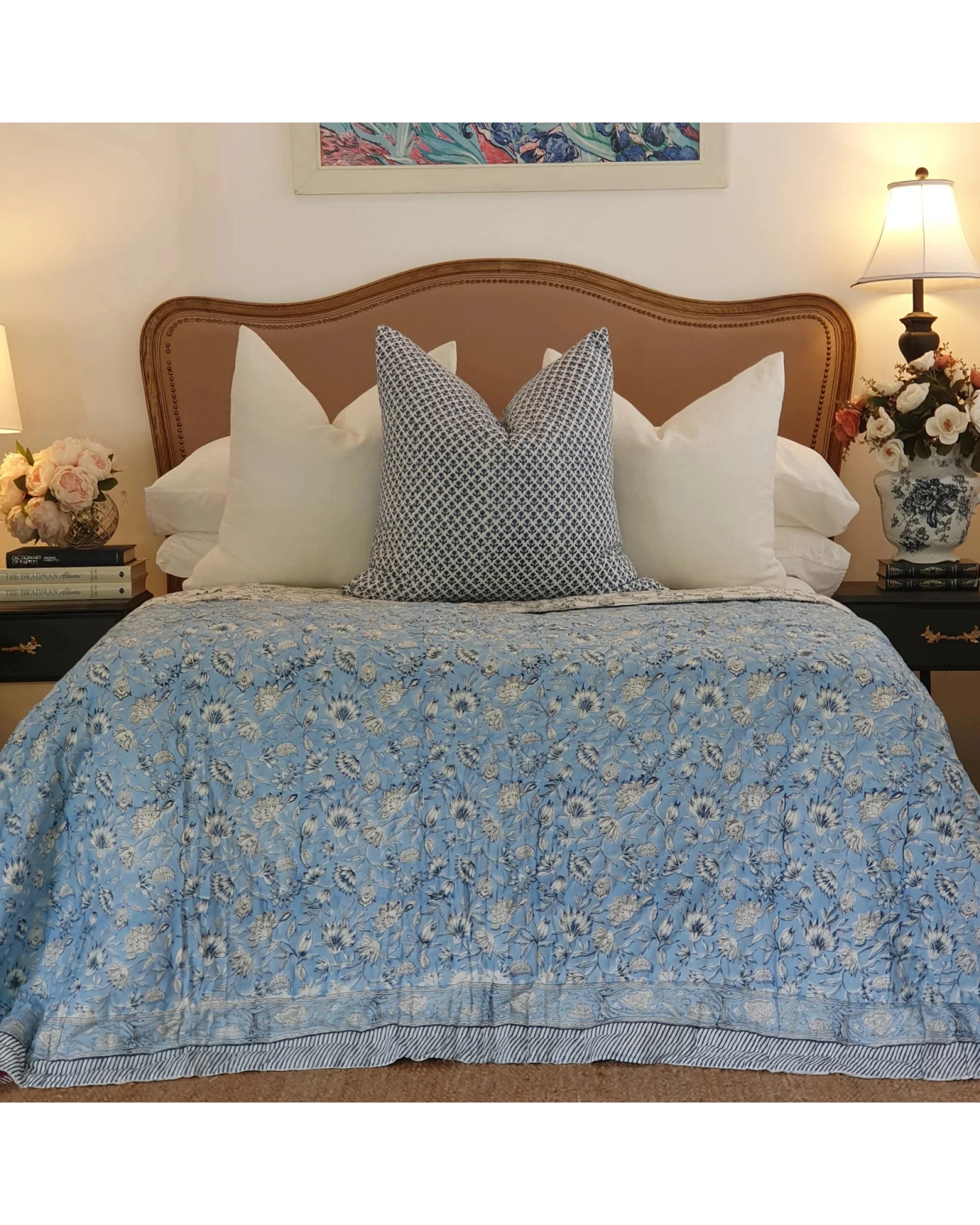 3 Kolka Wild Flower Ocean Reversible Quilt - Blue (Size: King 228 cm x 274 cm) - King Bed, 3 of 6