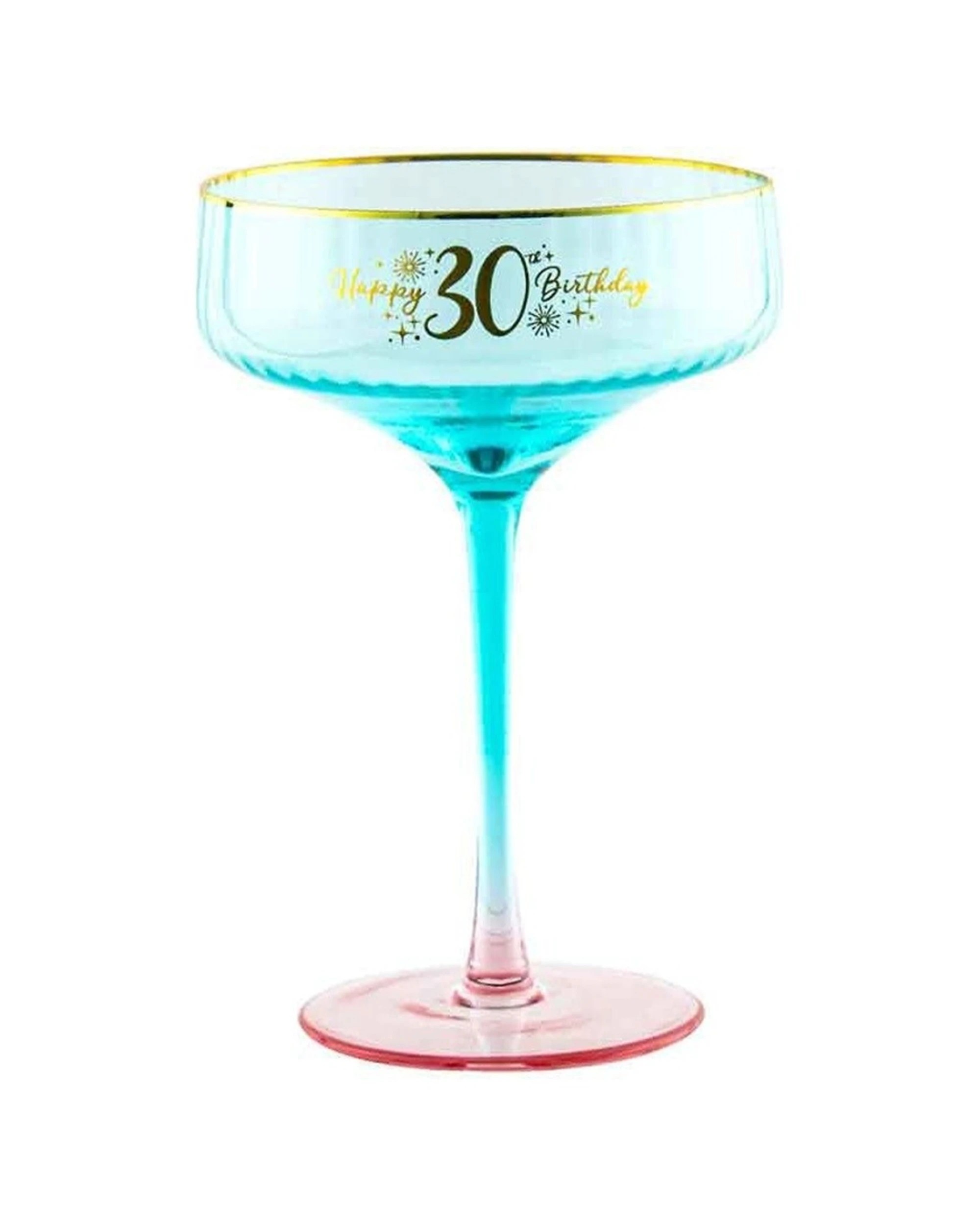 1 LMD Fluted Coupe Drinking Glass Happy 30th Birthday - Multi, 1 of 1