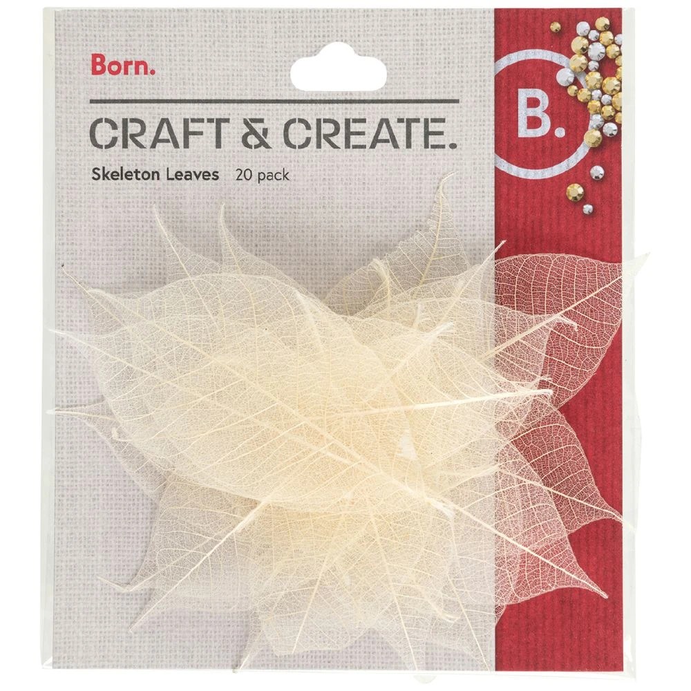 1 Born Skeleton Leaves Natural 20 Pack, 1 of 2