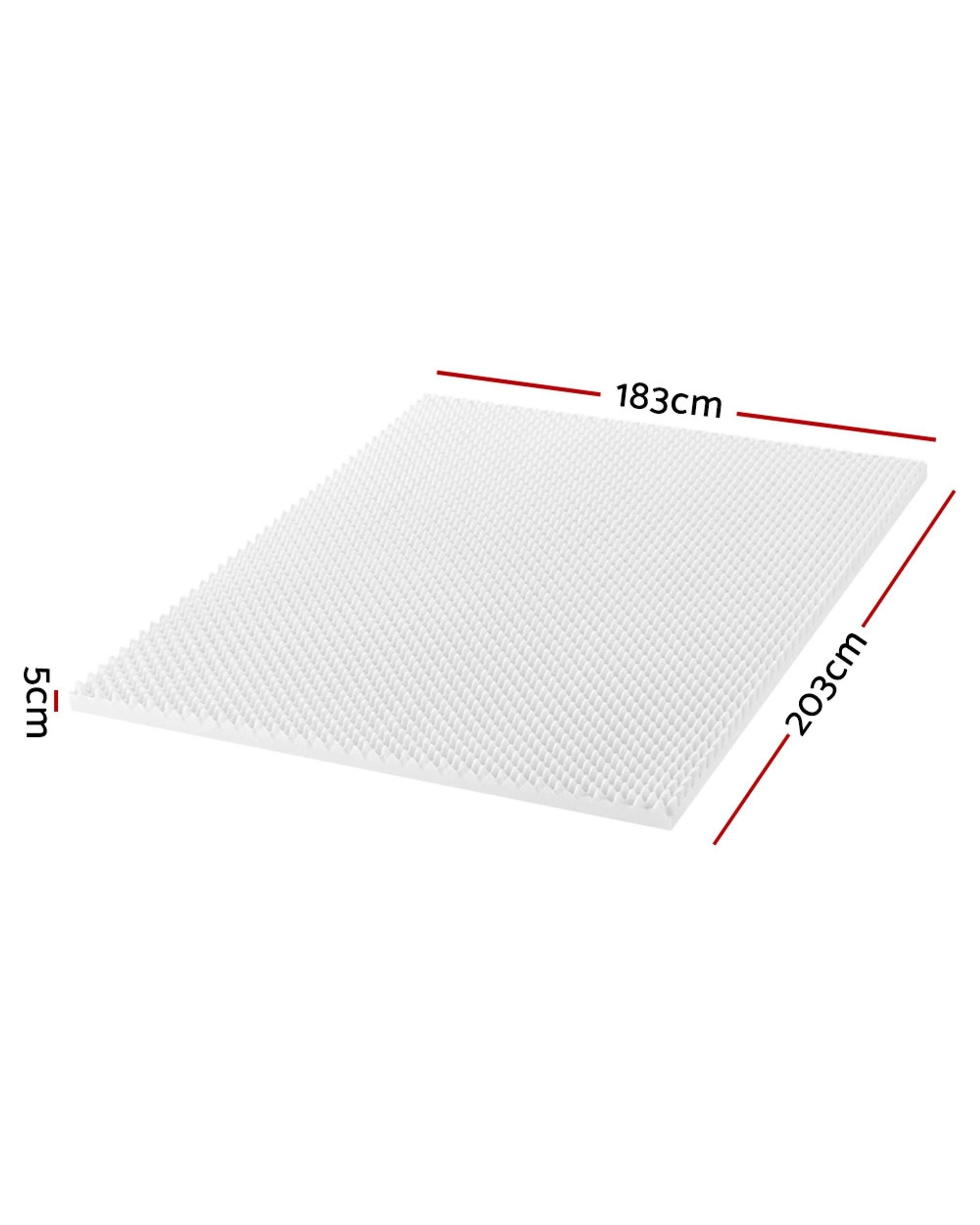 2 Giselle Bedding Memory Foam Mattress Topper Egg Crate 5cm King - White, 2 of 7