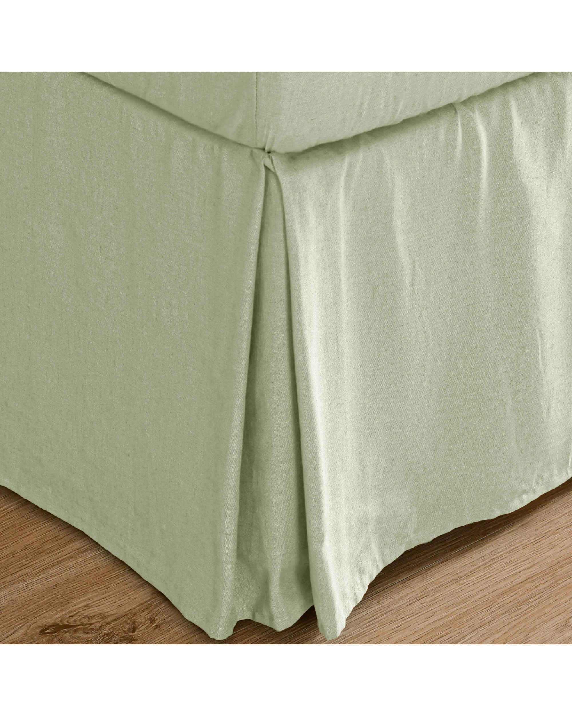 3 Dreamaker Linen Cotton Valance - Queen Bed - Sage, 3 of 7