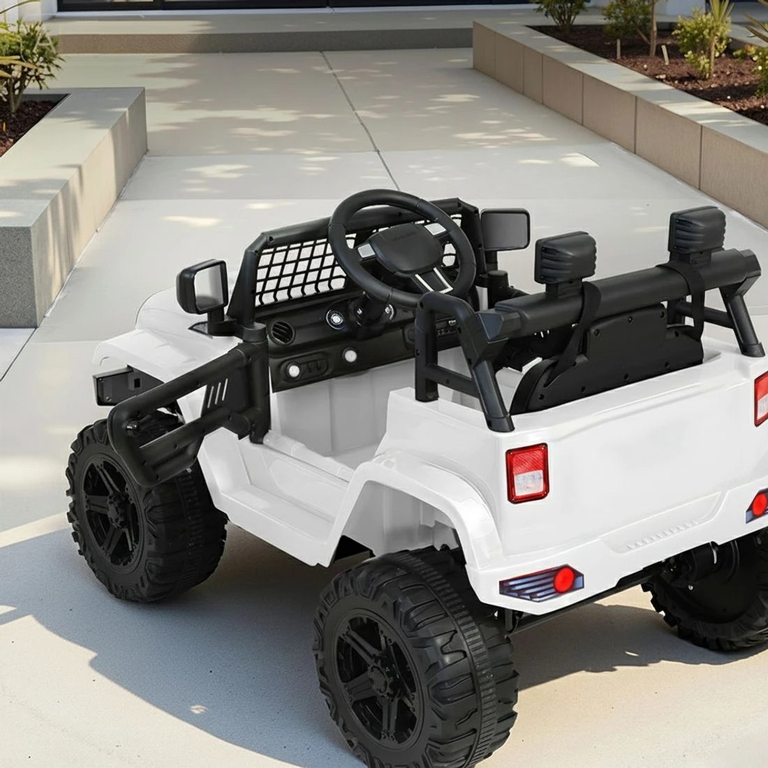 4 Rigo Kids Electric Ride On Car Jeep Toy Cars Remote 12V - White, 4 of 5