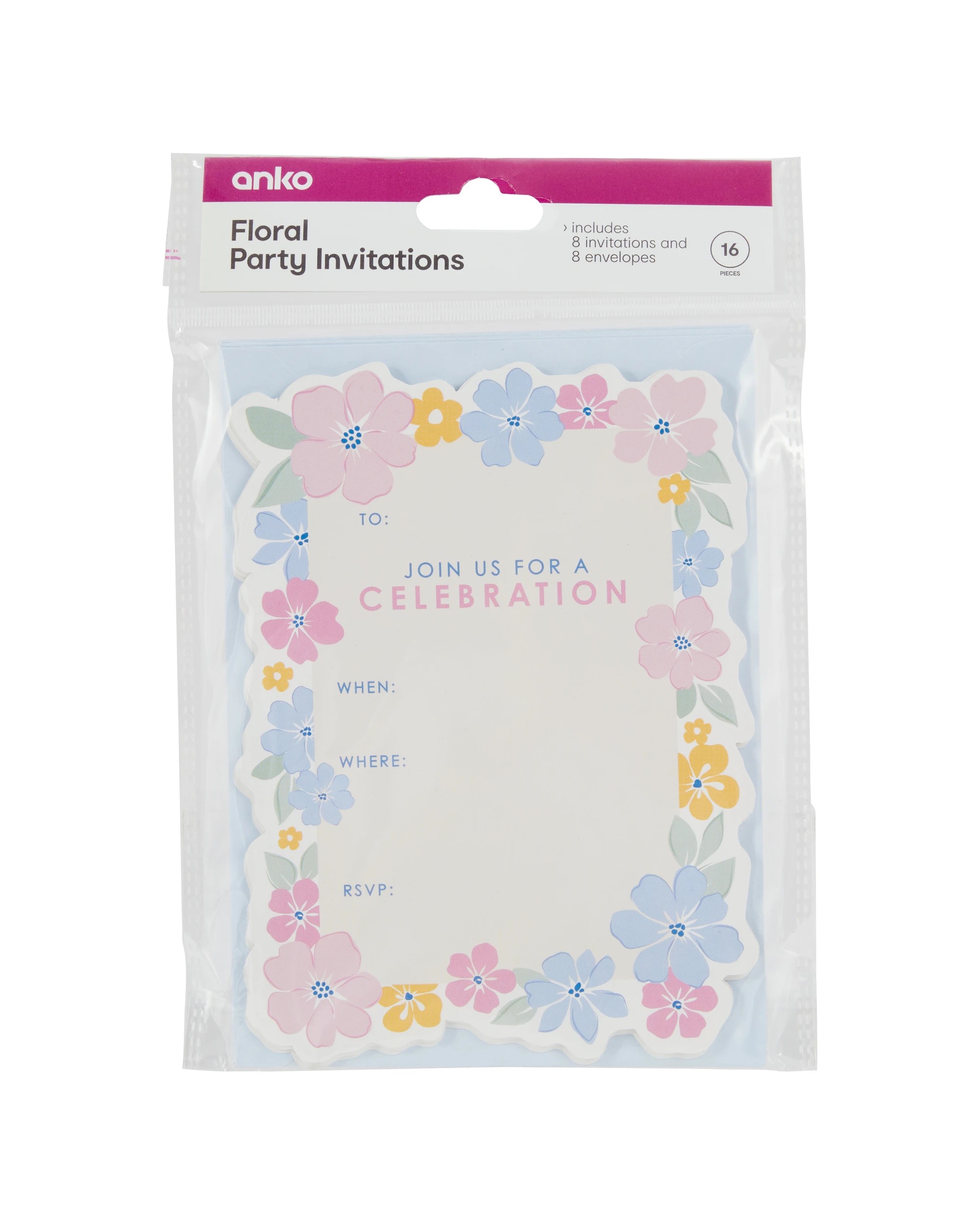 3 16 Piece Floral Party Invitations, 3 of 3