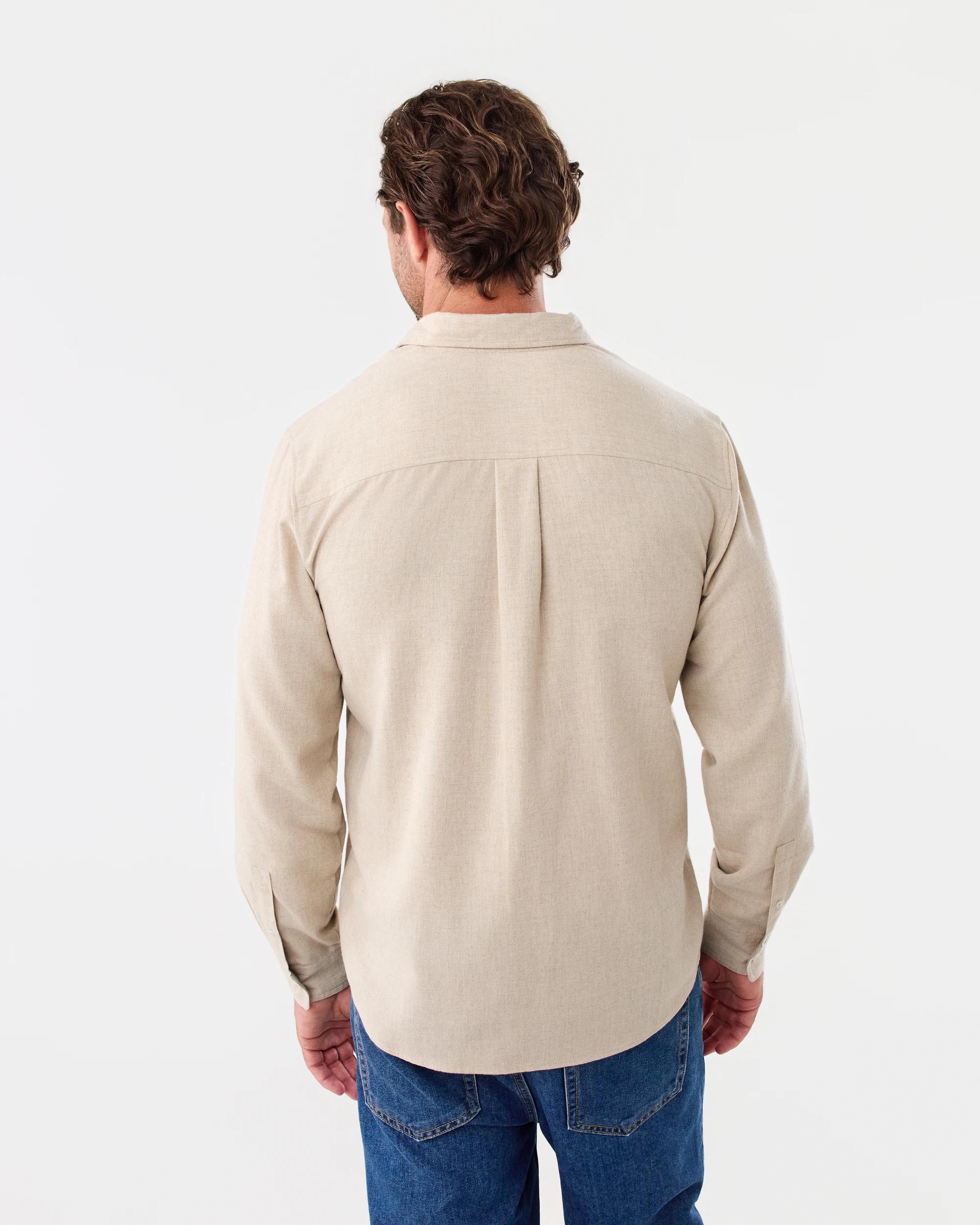 3 Long Sleeve Brushed Shirt Bge Melnge, 3 of 8