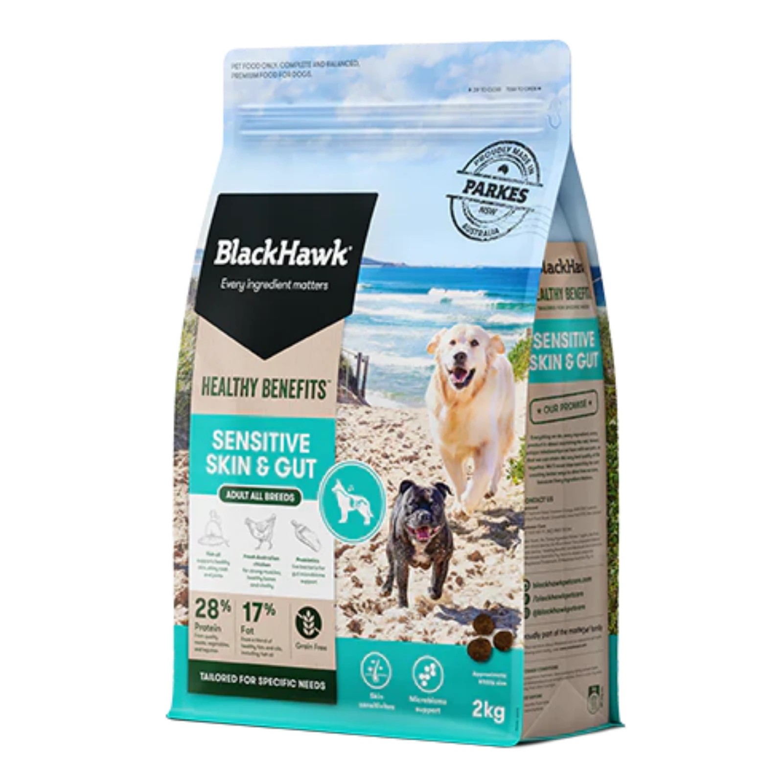 2 Black Hawk Healthy Benefits Sensitive Skin & Gut Adult Dog Dry Food - 2kg, 2 of 2