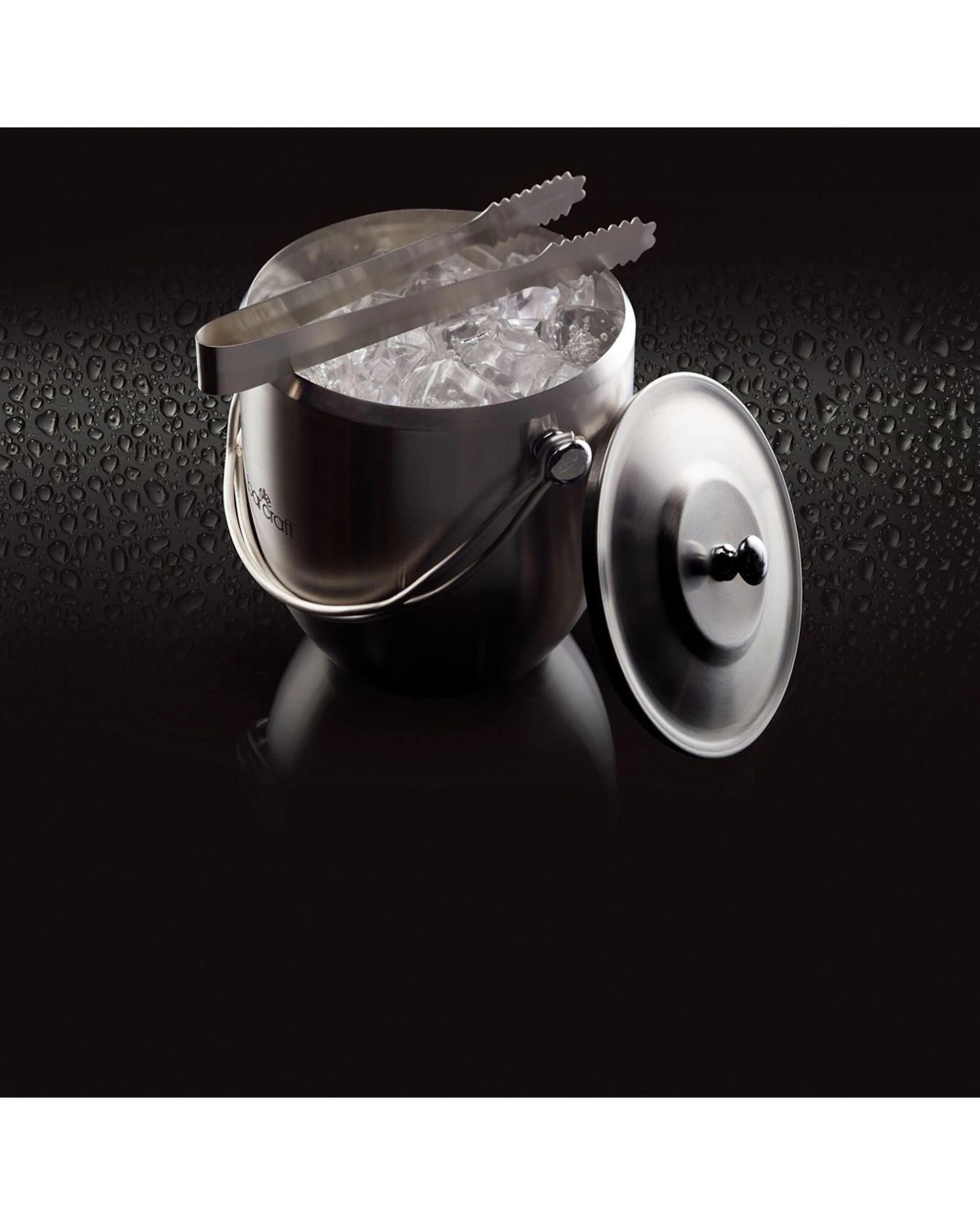 5 BarCraft Stainless Steel Ice Bucket With Lid and Tongs - Silver, 5 of 6