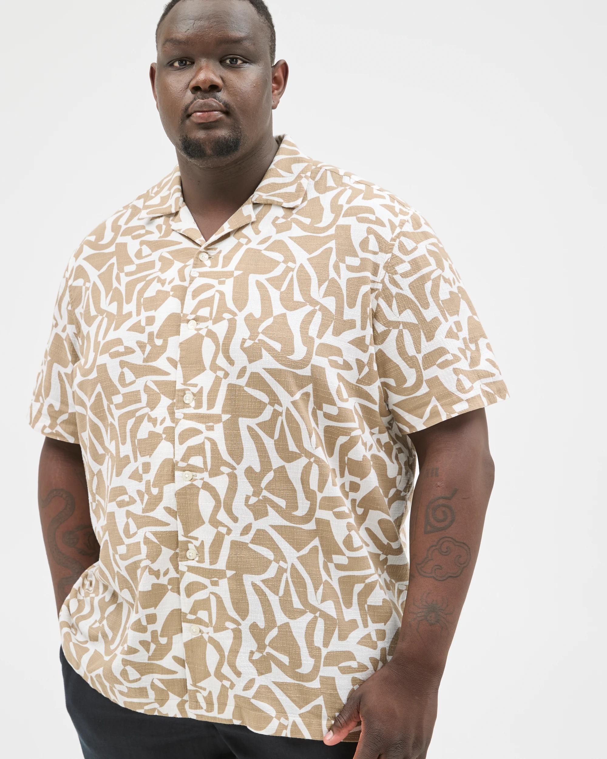 1 Target Man Plus Plus Size Australian Cotton Print Shirt NEUTRAL PRINT, 1 of 7