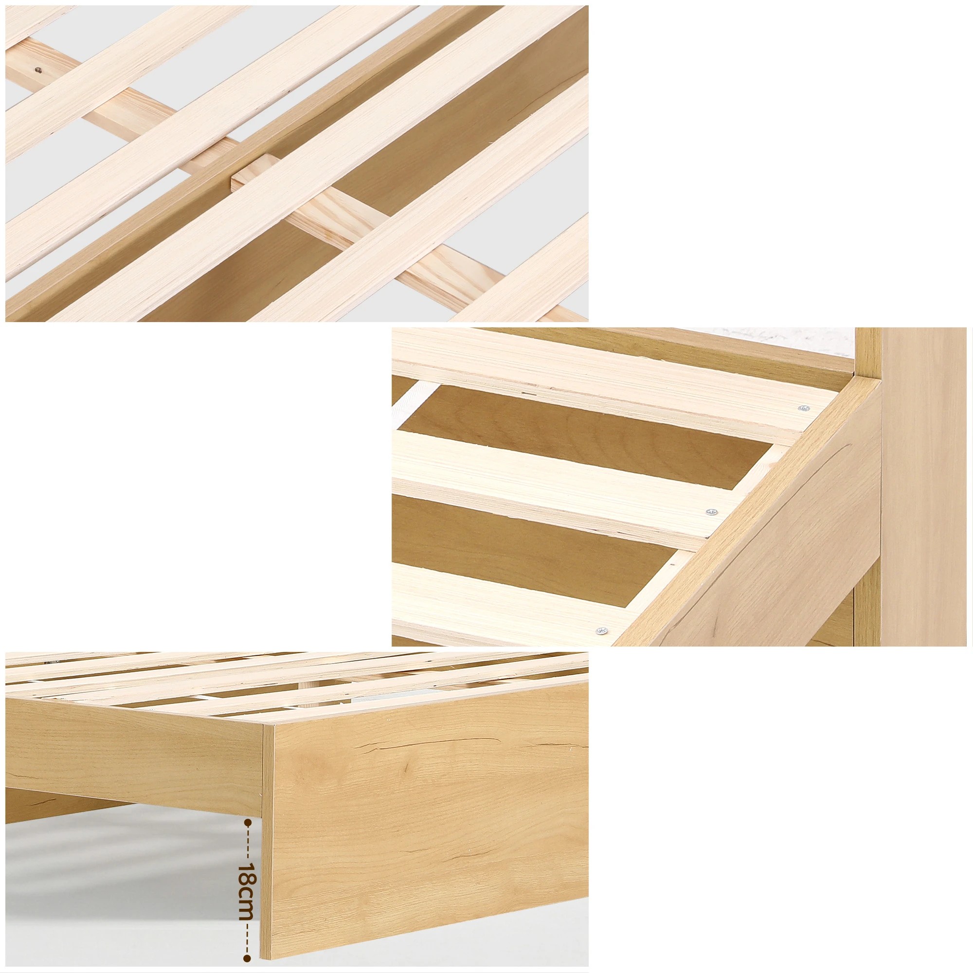7 Artiss King Single Bed Frame with 2 Drawer Platform Bed Base with USB Ports - Natural, 7 of 9