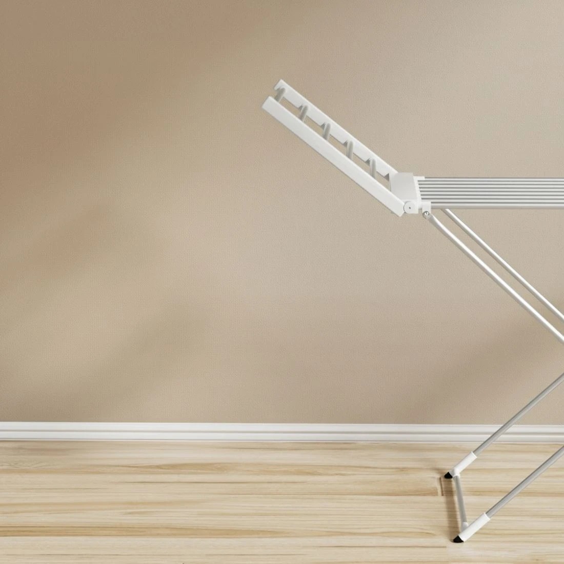 6 Devanti Foldable Electric Heated Towel Rail Rack with 24H Timer - Silver, 6 of 6