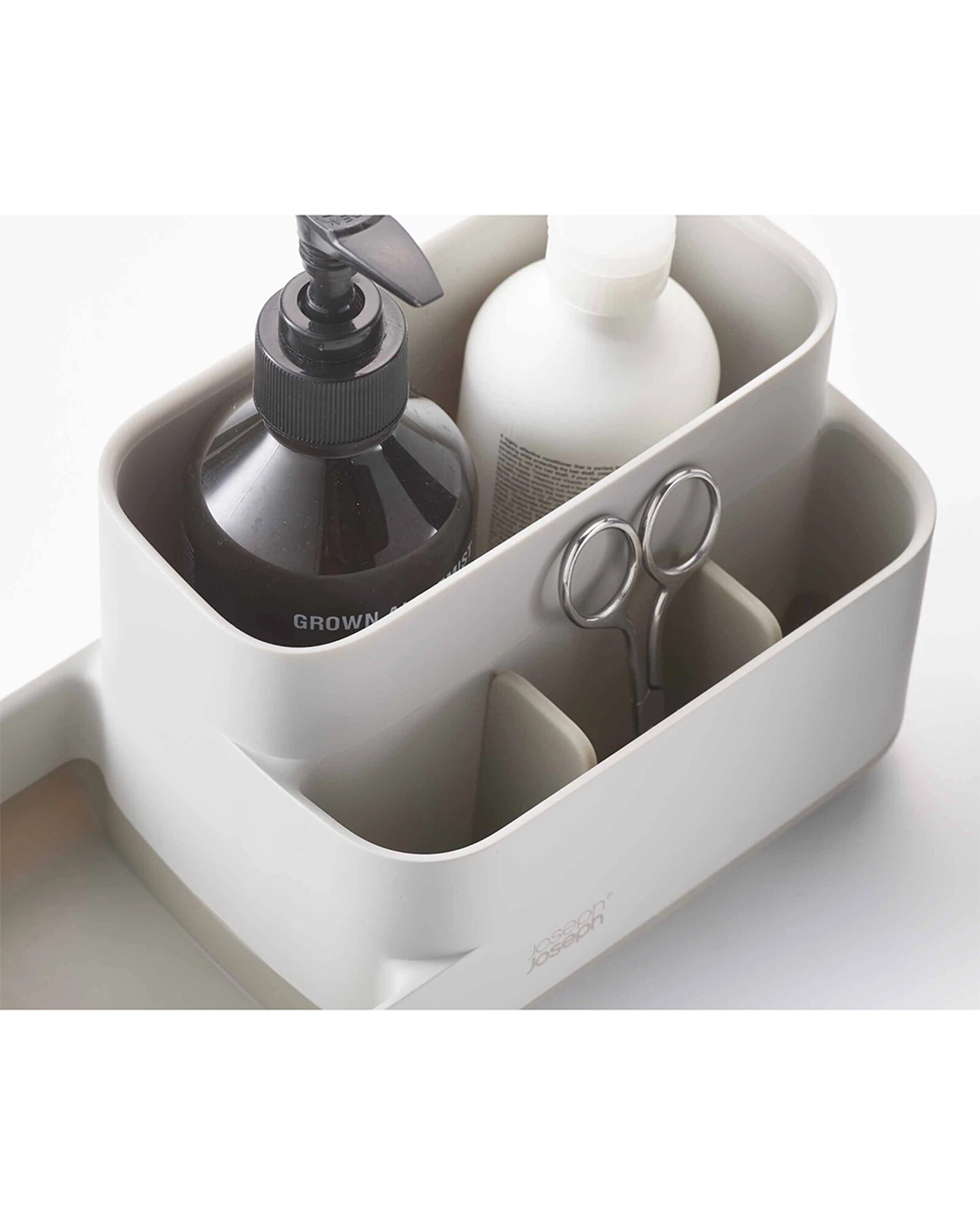 4 Joseph Joseph EasyStore 25cm Bathroom Caddy Divided Compartments - White, 4 of 5
