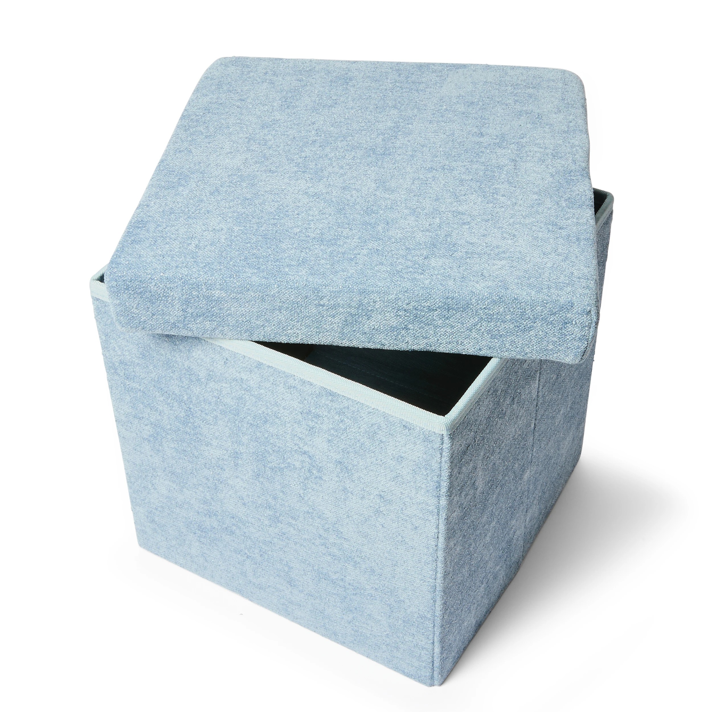 6 Square Storage Ottoman - Blue, 6 of 10