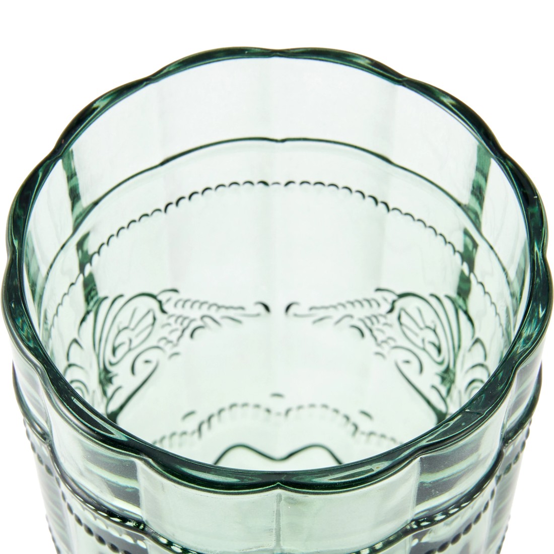 3 6 Green Ornate Highball Glasses, 3 of 5