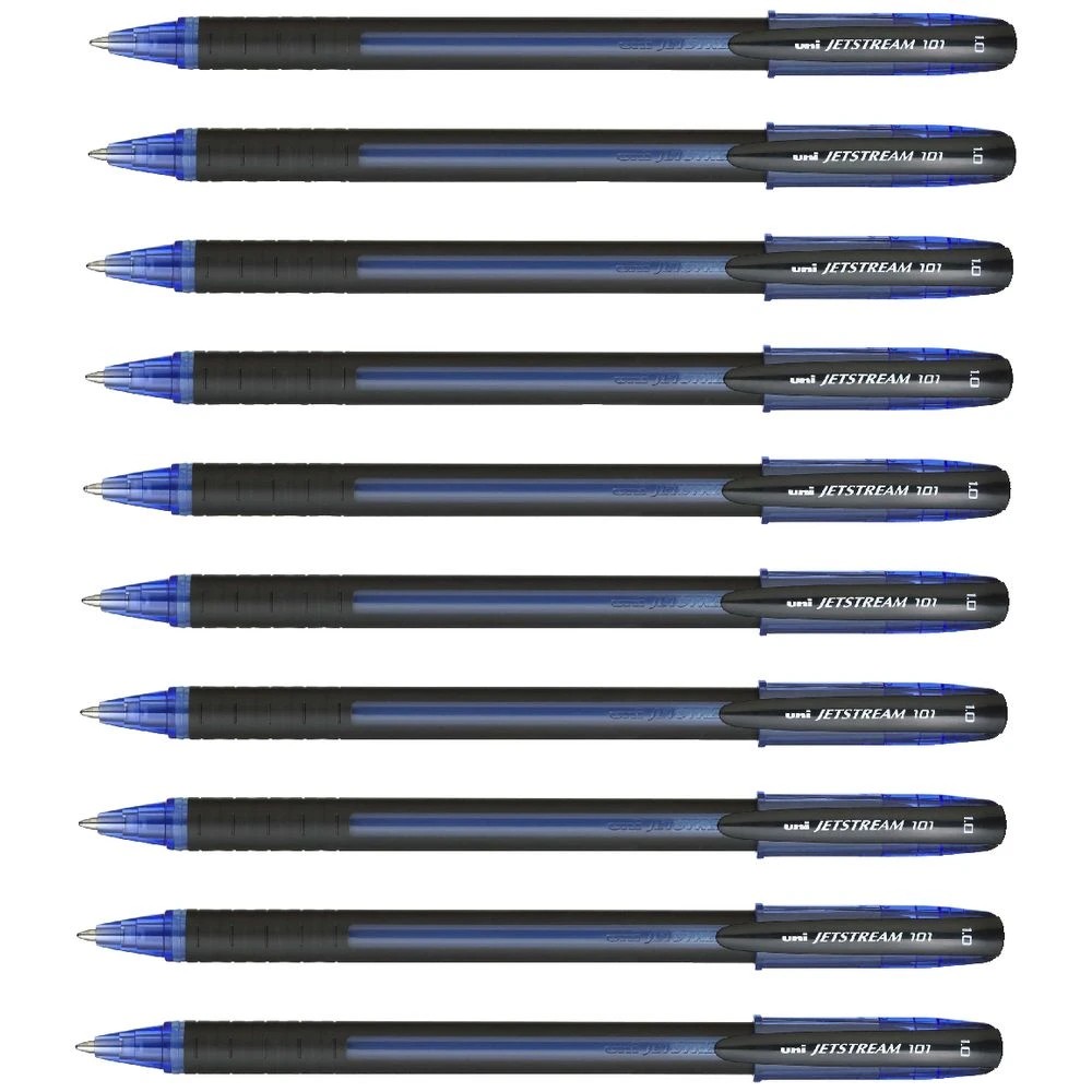 2 Uniball Jetstream 101 Rollerball Pens Blue 10 Pack, 2 of 2