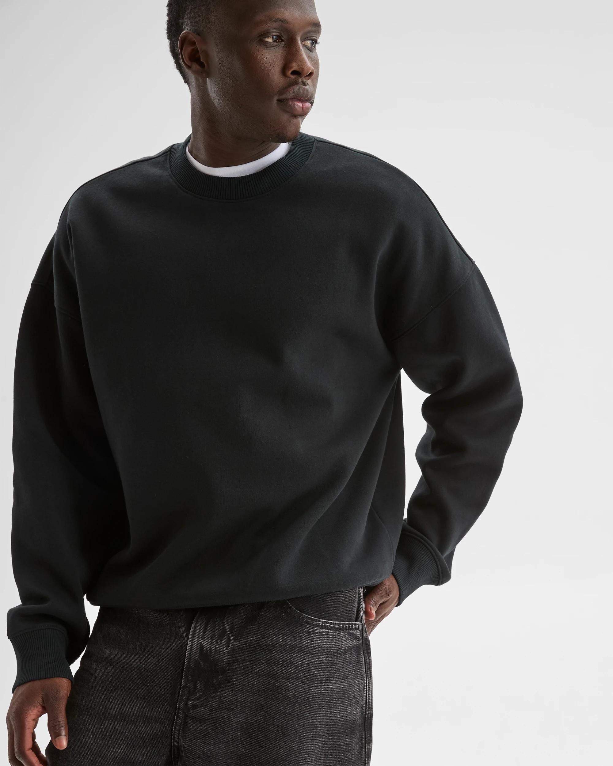 5 Commons Australian Cotton Blend Oversized Heavyweight Jumper BLACK, 5 of 7