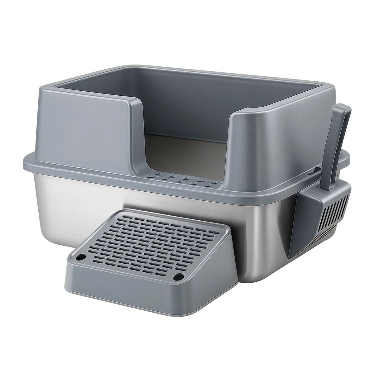 3 Pet Scene Cat Kitty Litter Box Stainless Steel Potty Pan Toilet, 3 of 6