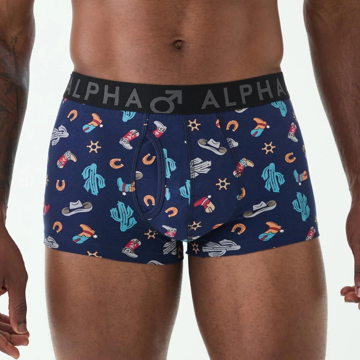 2 3 Pack Fly Front Print Trunks Yee Haw, 2 of 8