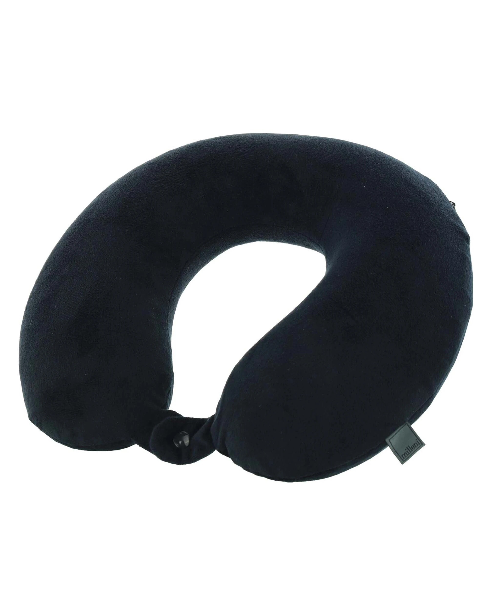 1 Milleni Memory Foam Comfort Ergonomic Air Travel Neck Pillow Neck Support Flight - Black, 1 of 4