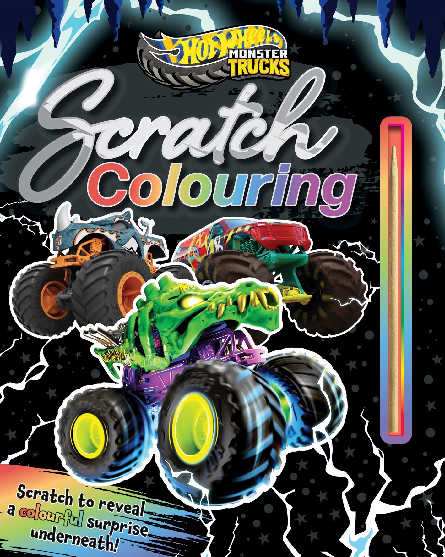 2 Hot Wheels Monster Trucks Scratch Colouring - Book, 2 of 2
