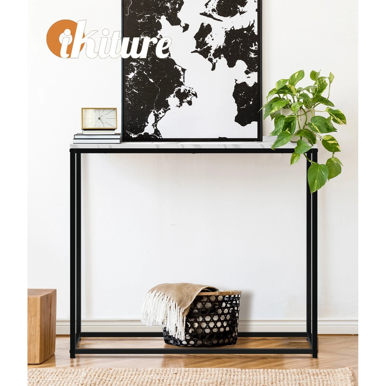 5 Oikiture Console Table Marble-look Iron Hallway Desk Entry Display
 - Multi, 5 of 10