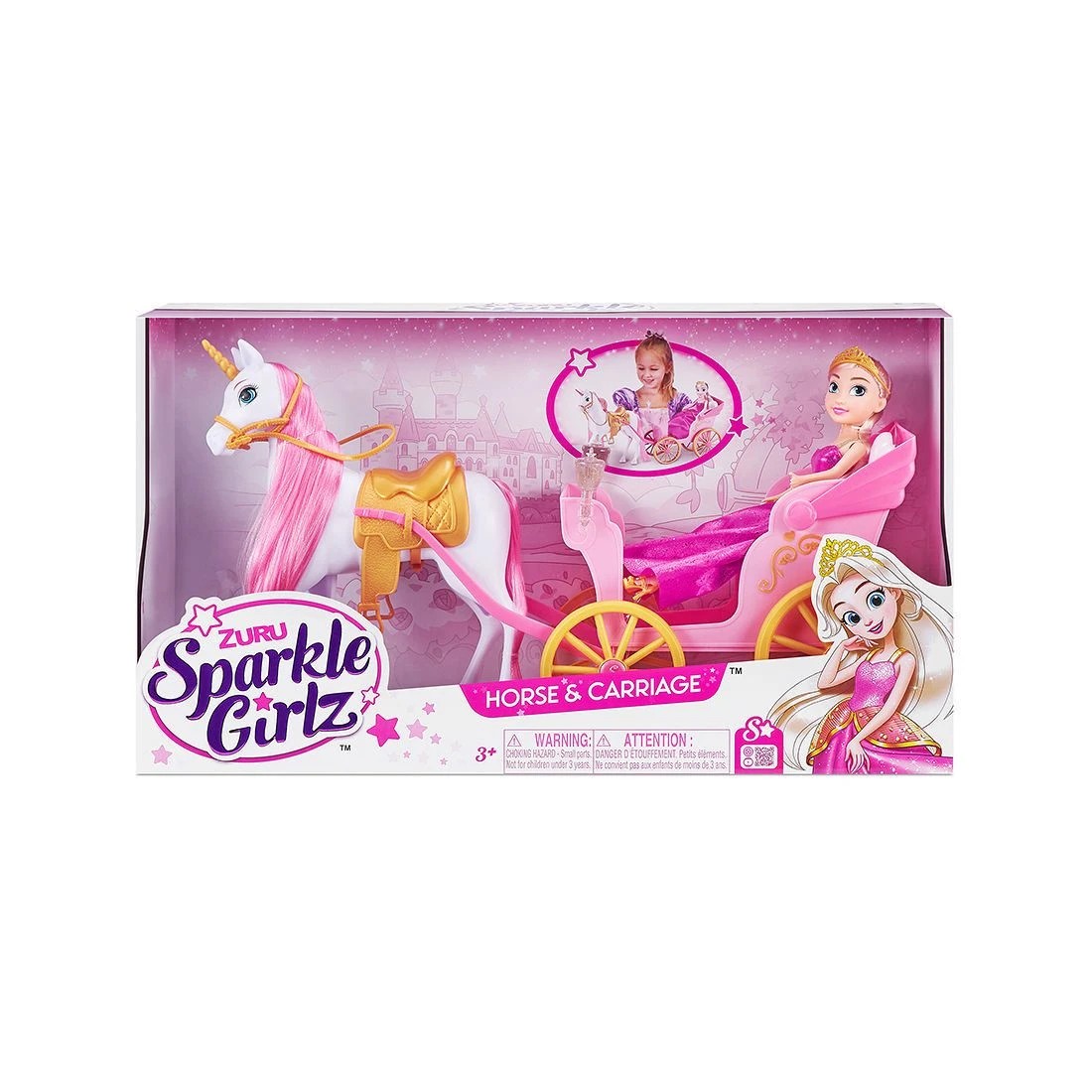 2 Sparkle Girlz Unicorn and Princess Doll with Carriage Set by ZURU - Pink, 2 of 10