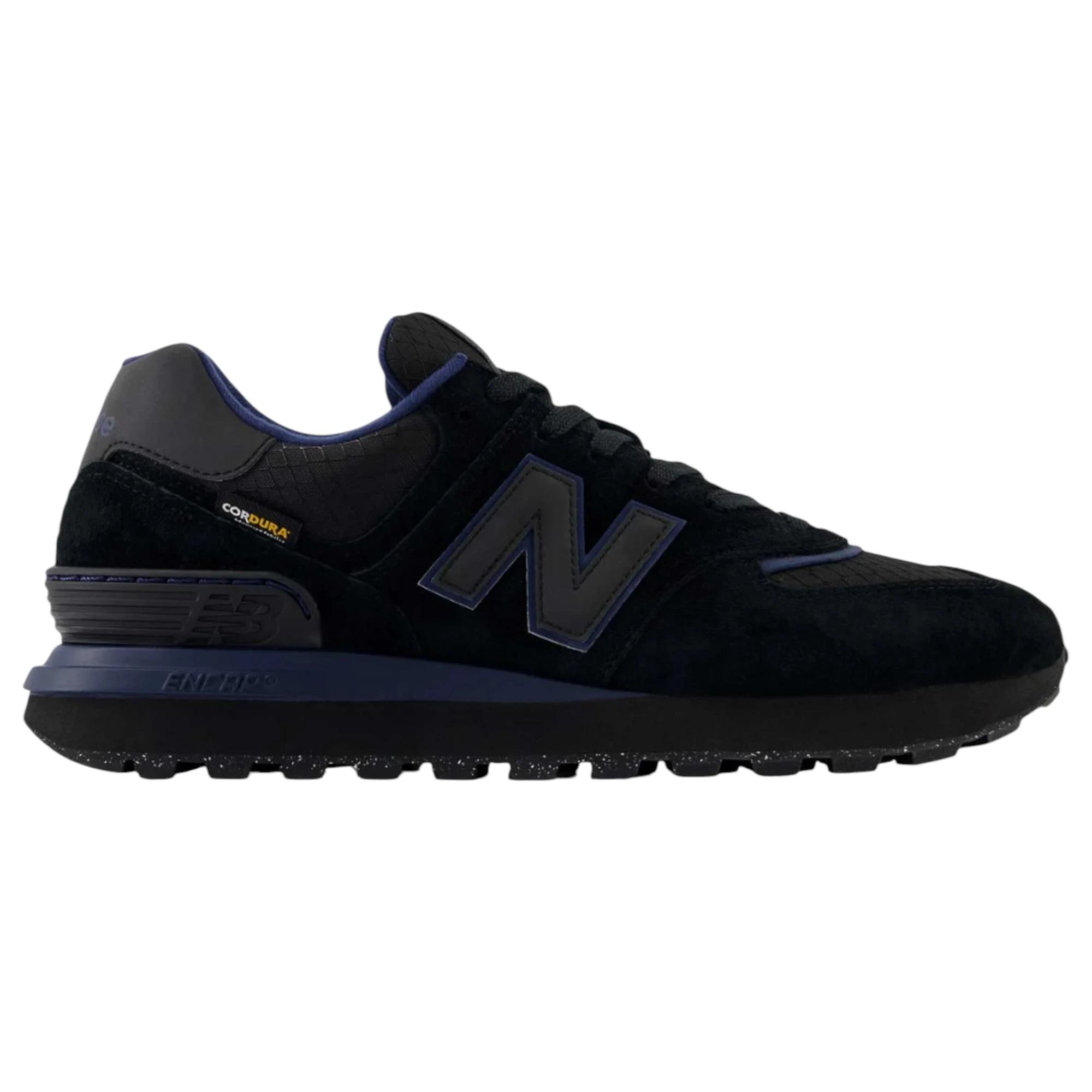 3 New Balance Mens 574 Black/ Navy Athletic Shoes BLACK/NAVY, 3 of 6